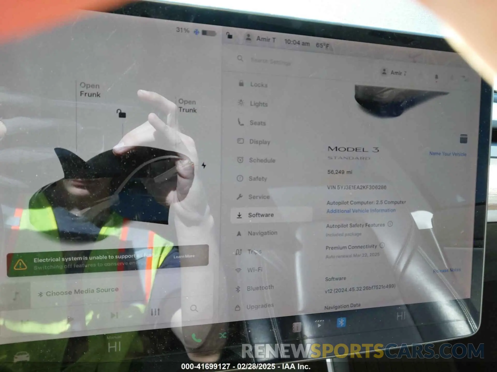 7 Photograph of a damaged car 5YJ3E1EA2KF306286 TESLA MODEL 3 2019