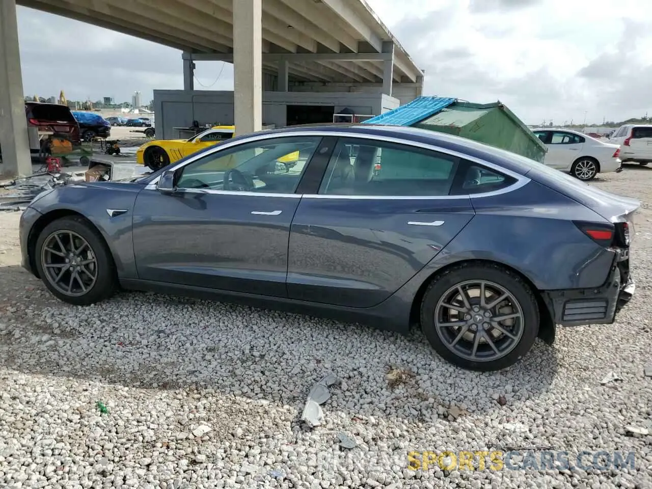 2 Photograph of a damaged car 5YJ3E1EA2KF308121 TESLA MODEL 3 2019
