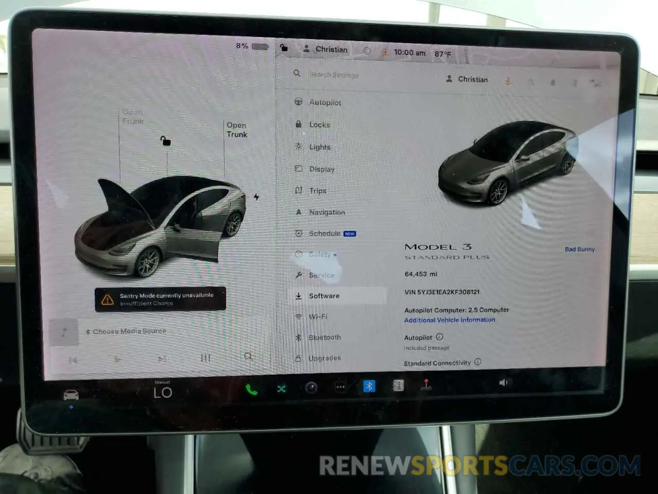 9 Photograph of a damaged car 5YJ3E1EA2KF308121 TESLA MODEL 3 2019