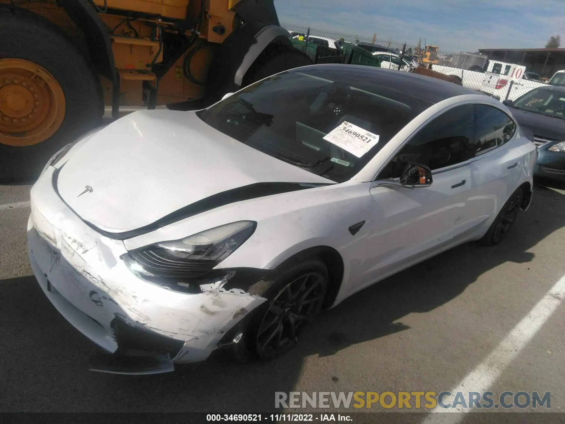 2 Photograph of a damaged car 5YJ3E1EA2KF401740 TESLA MODEL 3 2019