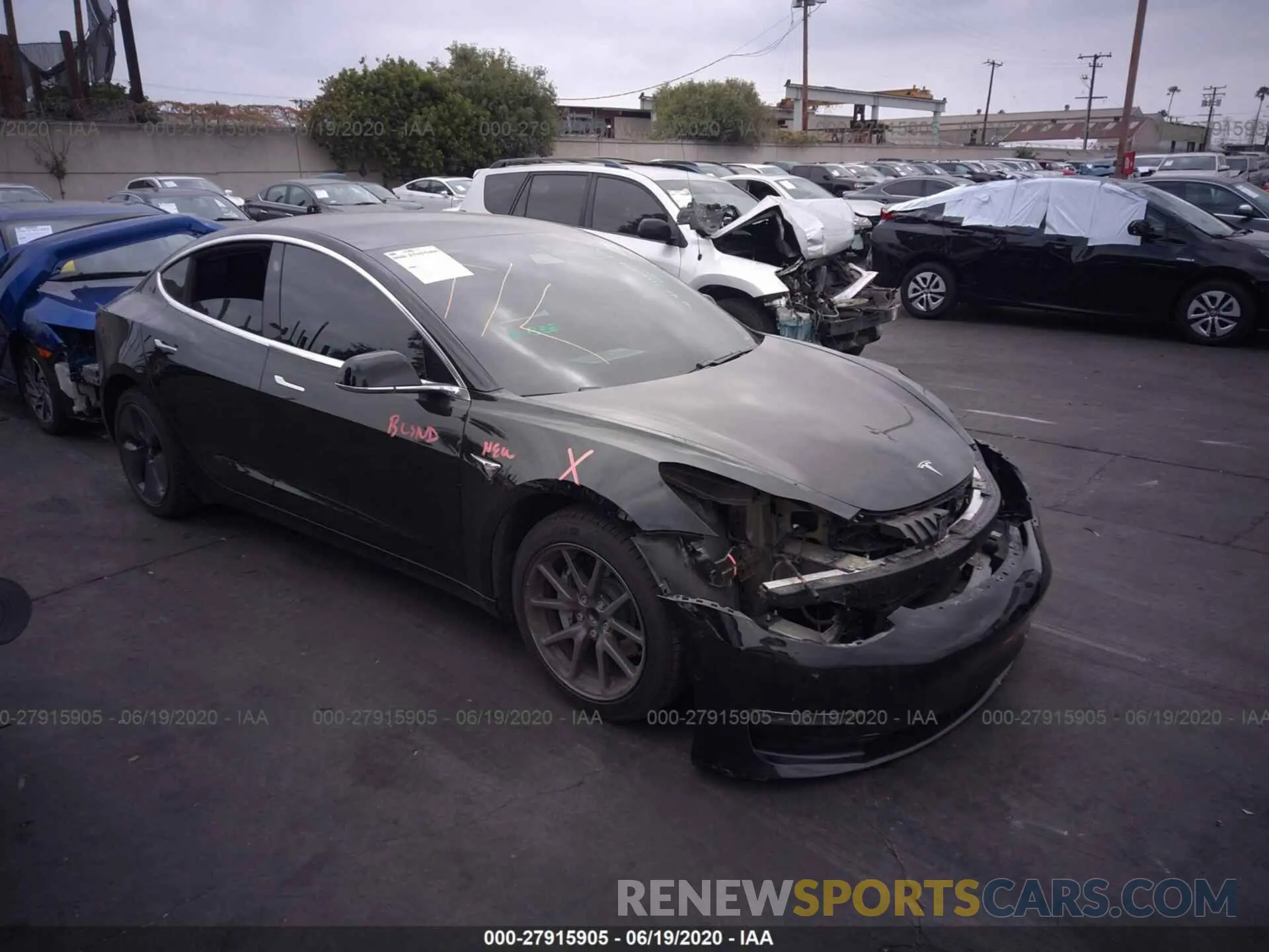 1 Photograph of a damaged car 5YJ3E1EA2KF410230 TESLA MODEL 3 2019