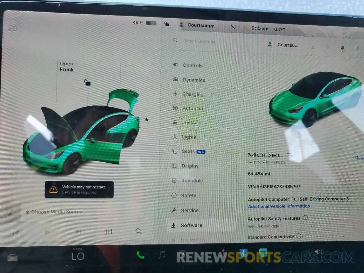 9 Photograph of a damaged car 5YJ3E1EA2KF485767 TESLA MODEL 3 2019
