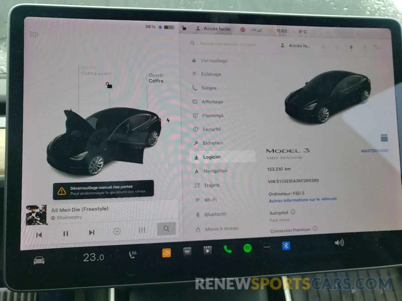 9 Фотография поврежденного автомобиля 5YJ3E1EA3KF265389 TESLA MODEL 3 2019