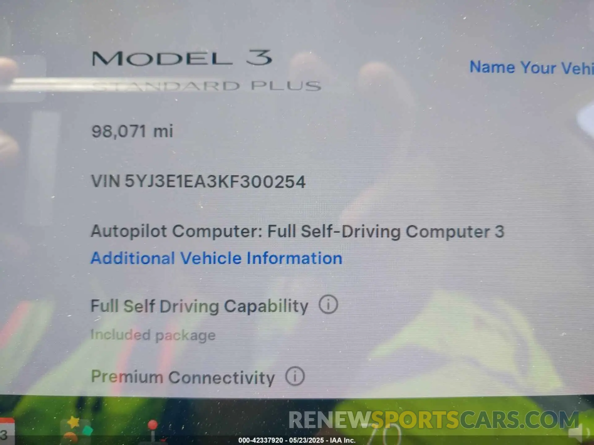 7 Photograph of a damaged car 5YJ3E1EA3KF300254 TESLA MODEL 3 2019