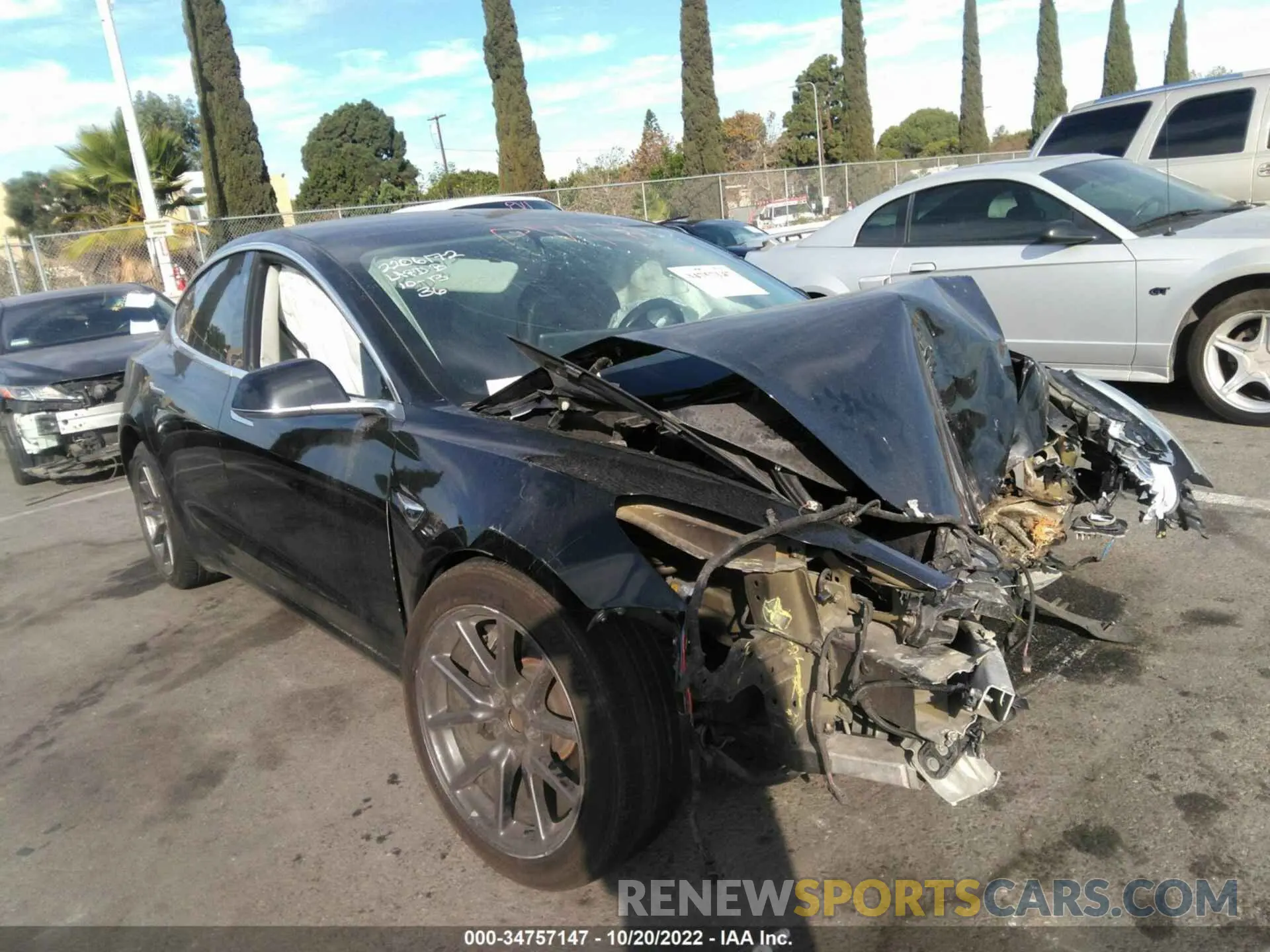 1 Photograph of a damaged car 5YJ3E1EA3KF328717 TESLA MODEL 3 2019