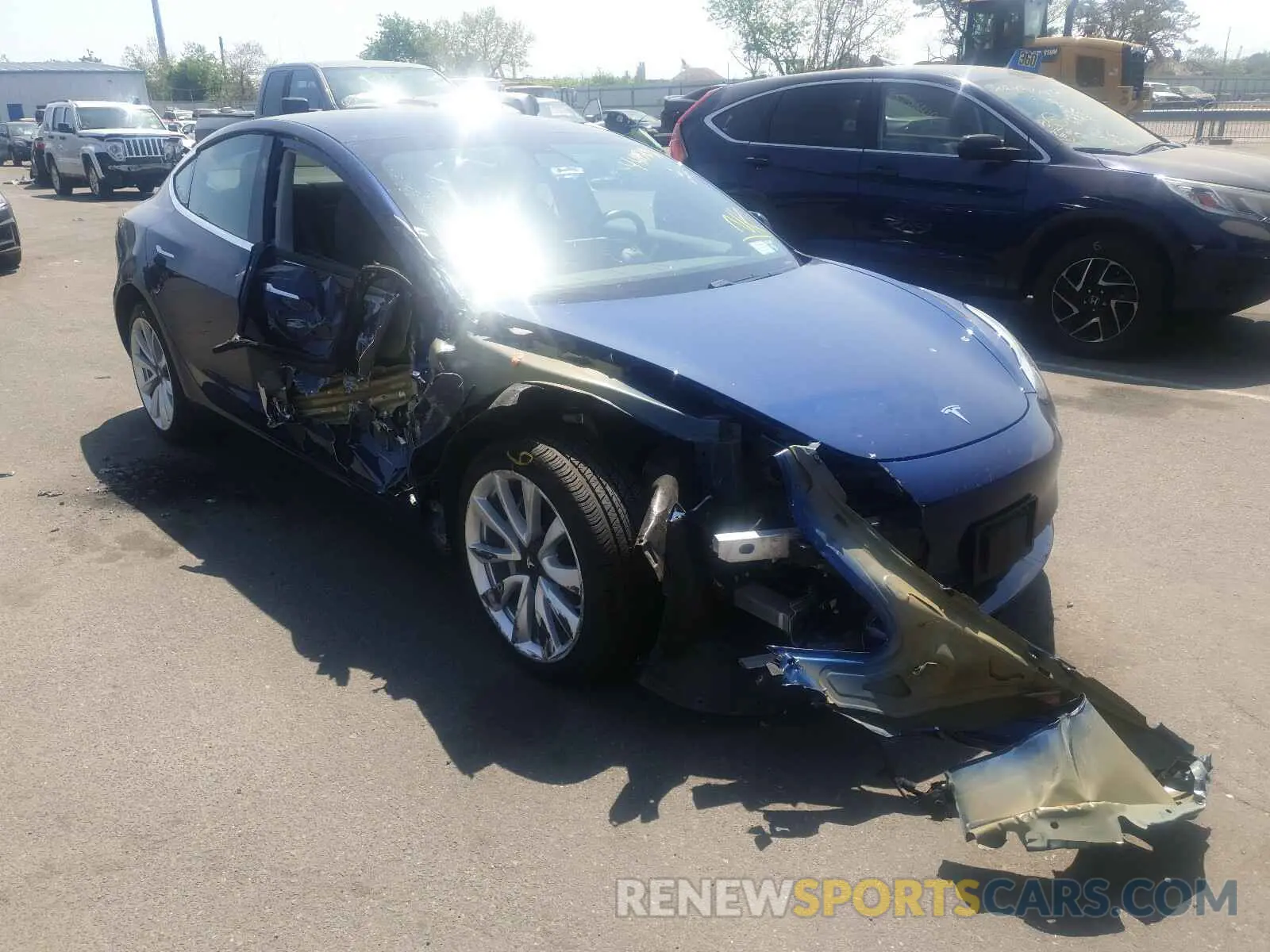 1 Photograph of a damaged car 5YJ3E1EA3KF402198 TESLA MODEL 3 2019
