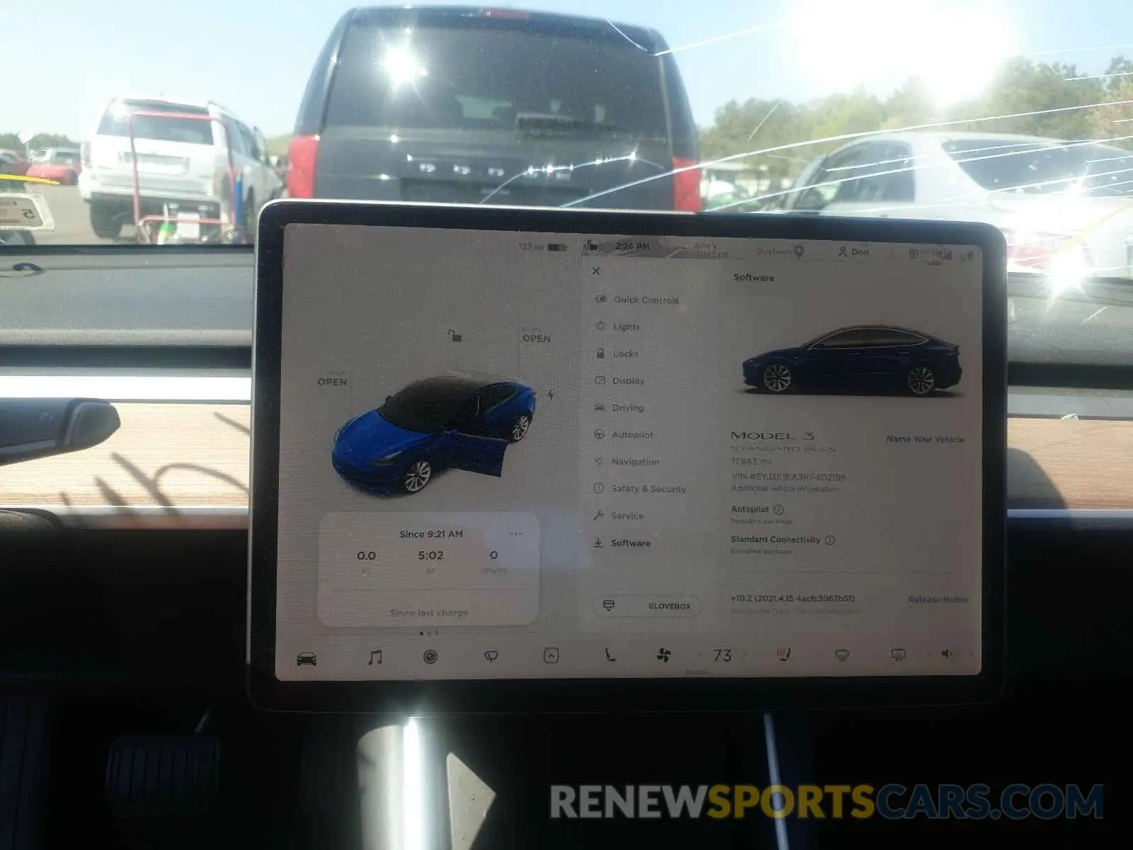 9 Photograph of a damaged car 5YJ3E1EA3KF402198 TESLA MODEL 3 2019