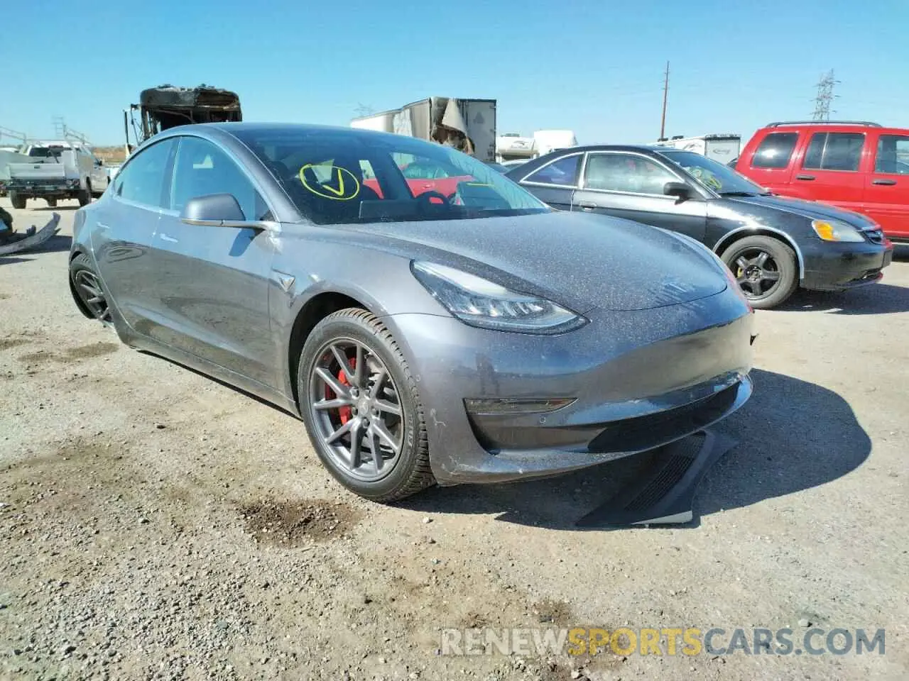 1 Photograph of a damaged car 5YJ3E1EA3KF410964 TESLA MODEL 3 2019