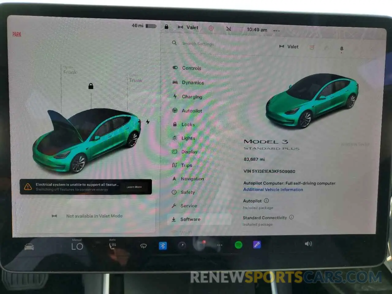 9 Photograph of a damaged car 5YJ3E1EA3KF509980 TESLA MODEL 3 2019