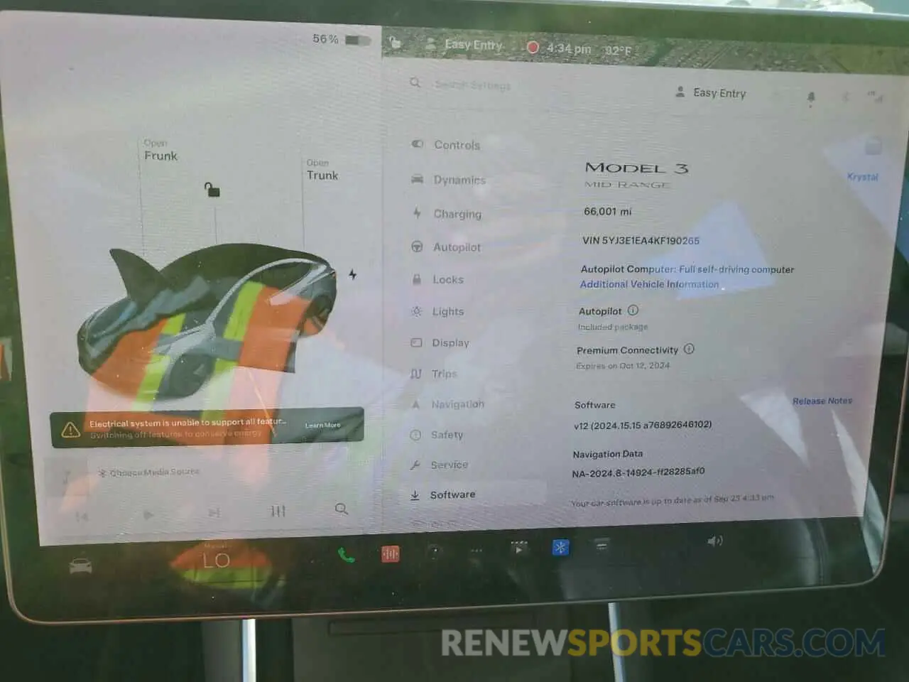 9 Photograph of a damaged car 5YJ3E1EA4KF190265 TESLA MODEL 3 2019