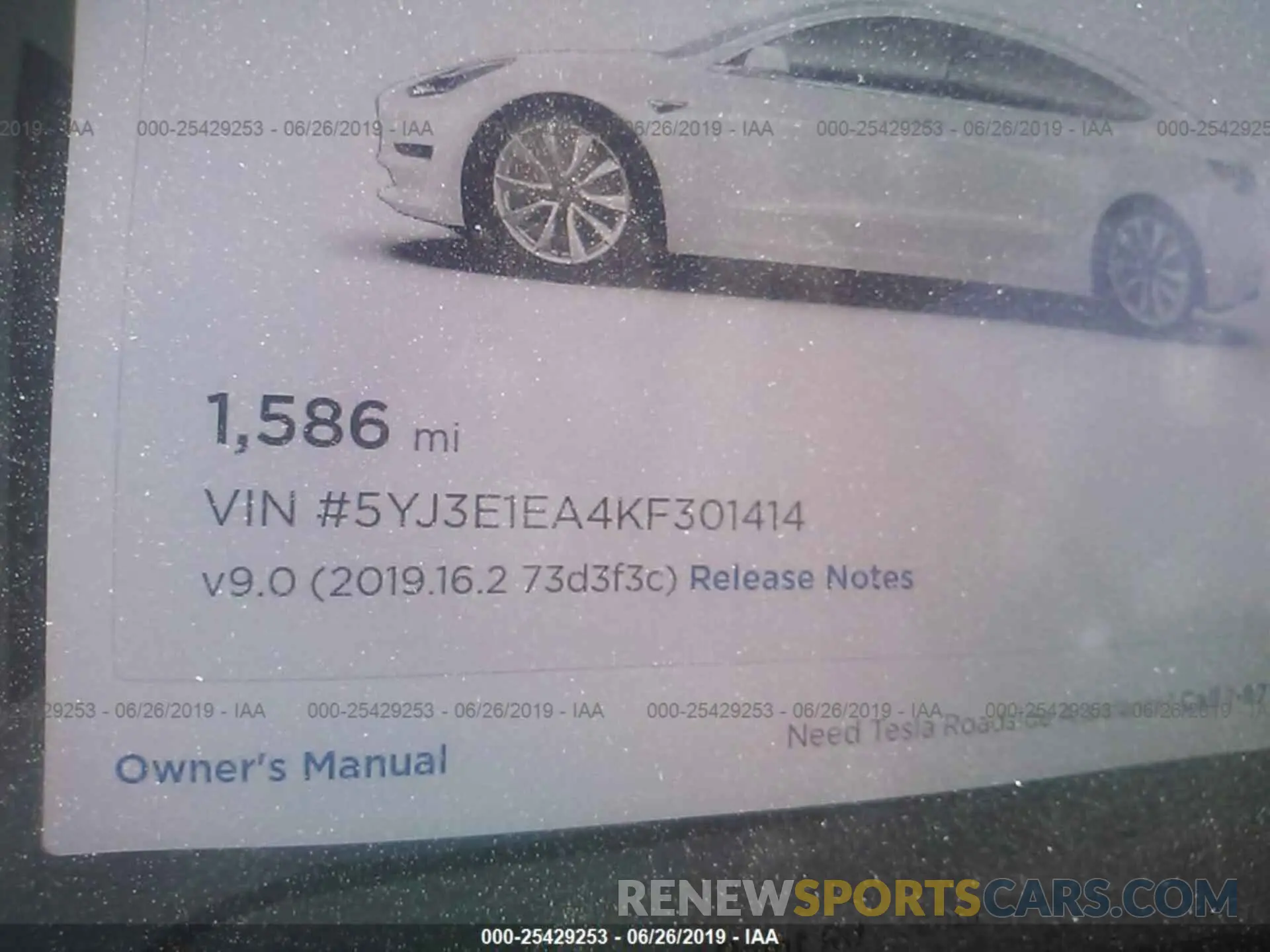 7 Photograph of a damaged car 5YJ3E1EA4KF301414 TESLA MODEL 3 2019