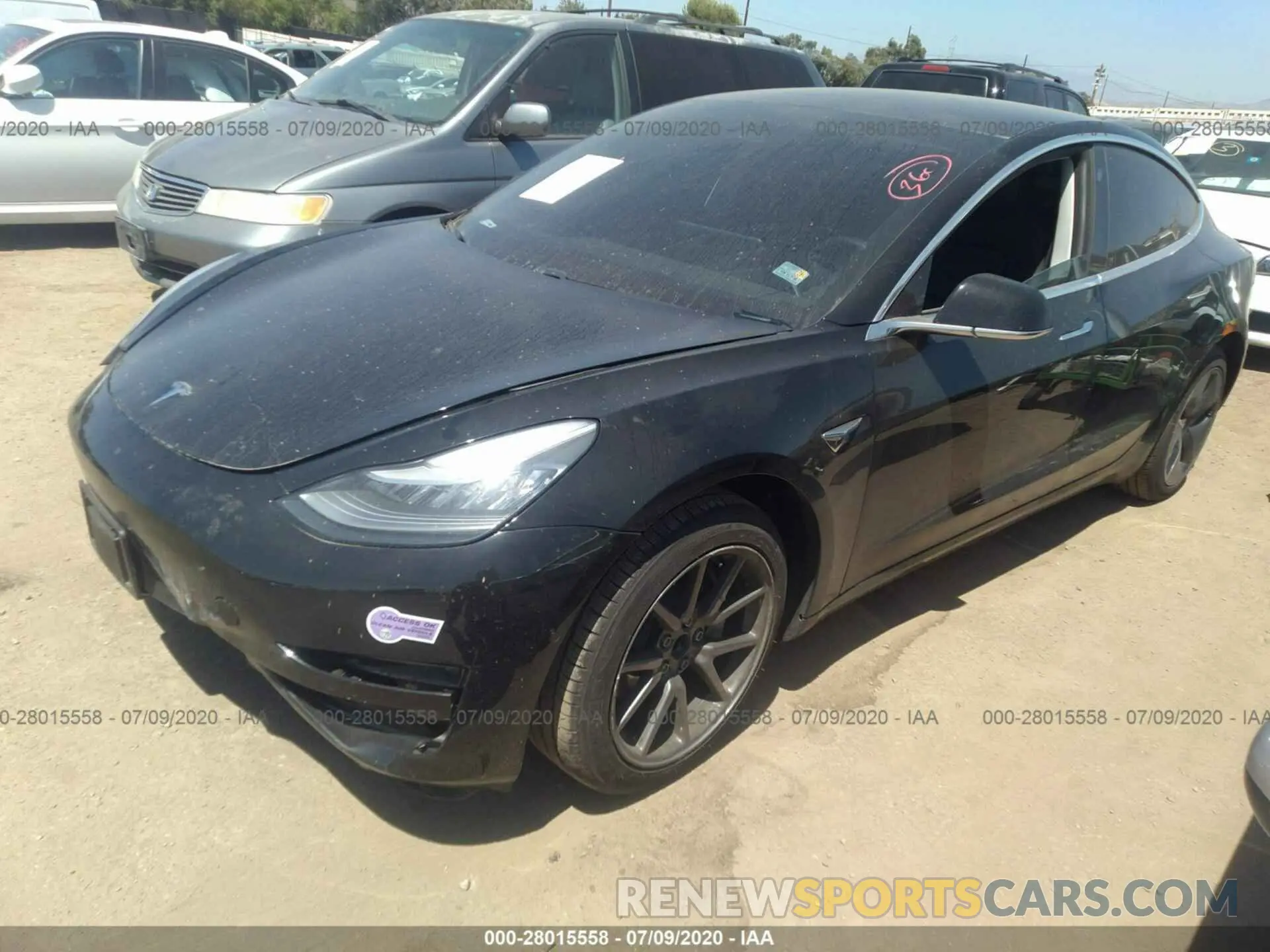2 Photograph of a damaged car 5YJ3E1EA4KF305771 TESLA MODEL 3 2019