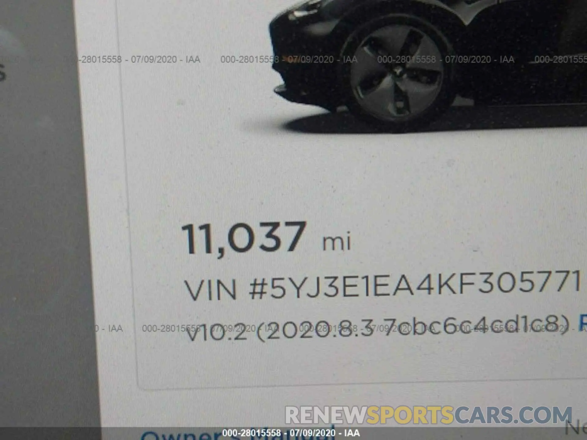 7 Photograph of a damaged car 5YJ3E1EA4KF305771 TESLA MODEL 3 2019