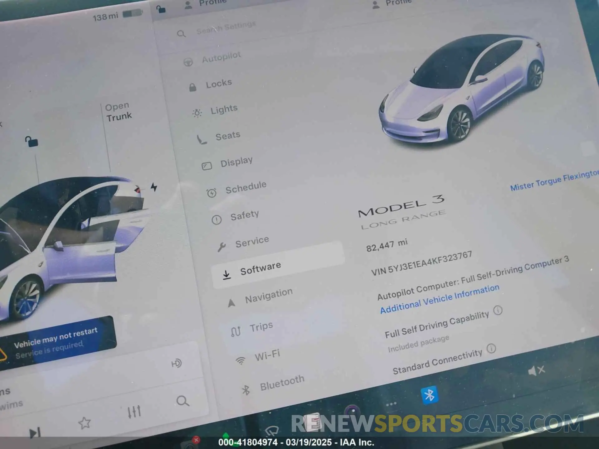 7 Photograph of a damaged car 5YJ3E1EA4KF323767 TESLA MODEL 3 2019
