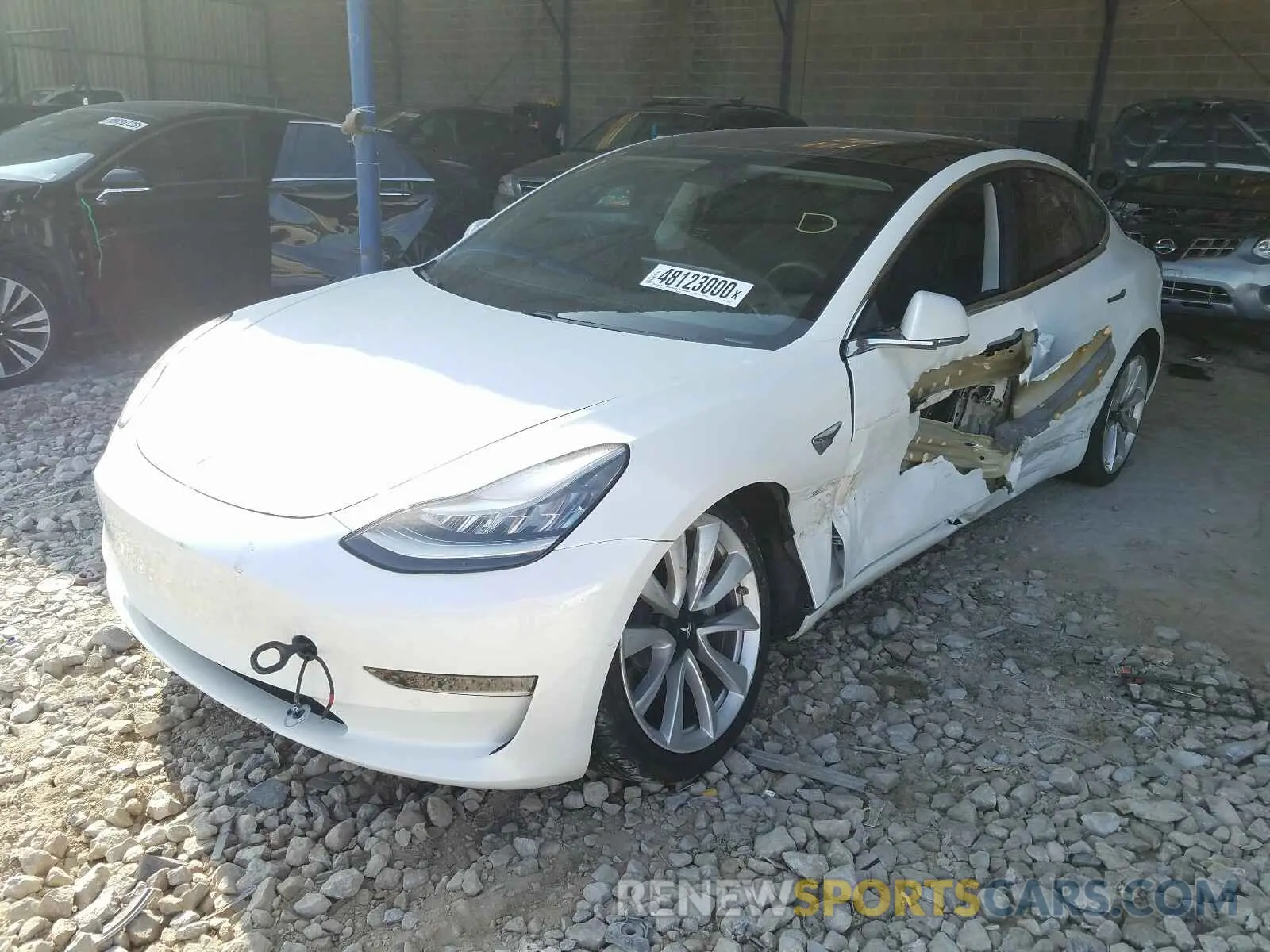 2 Photograph of a damaged car 5YJ3E1EA5KF337855 TESLA MODEL 3 2019