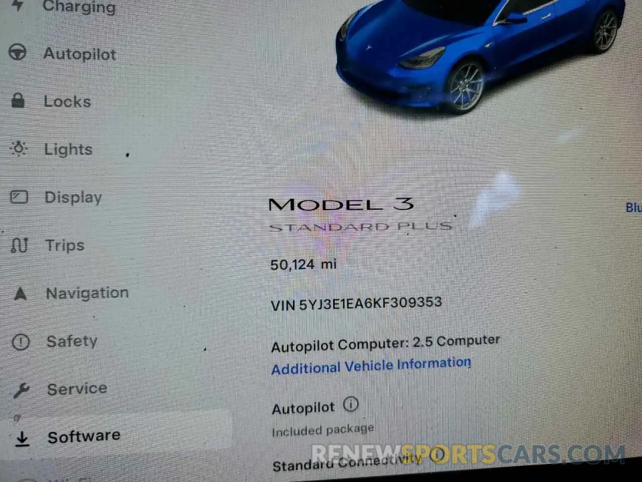 9 Photograph of a damaged car 5YJ3E1EA6KF309353 TESLA MODEL 3 2019