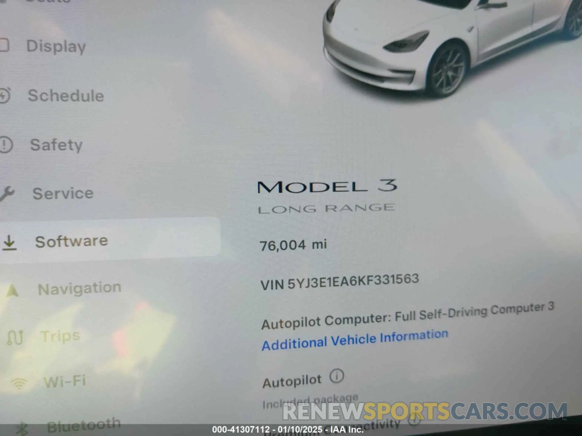 7 Photograph of a damaged car 5YJ3E1EA6KF331563 TESLA MODEL 3 2019