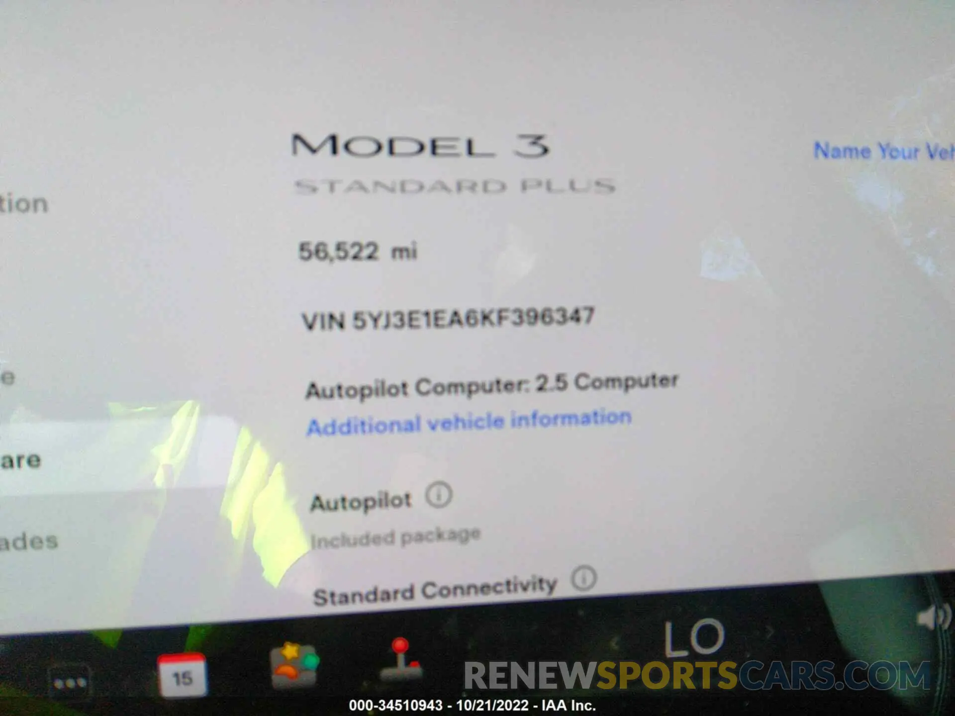 9 Фотография поврежденного автомобиля 5YJ3E1EA6KF396347 TESLA MODEL 3 2019