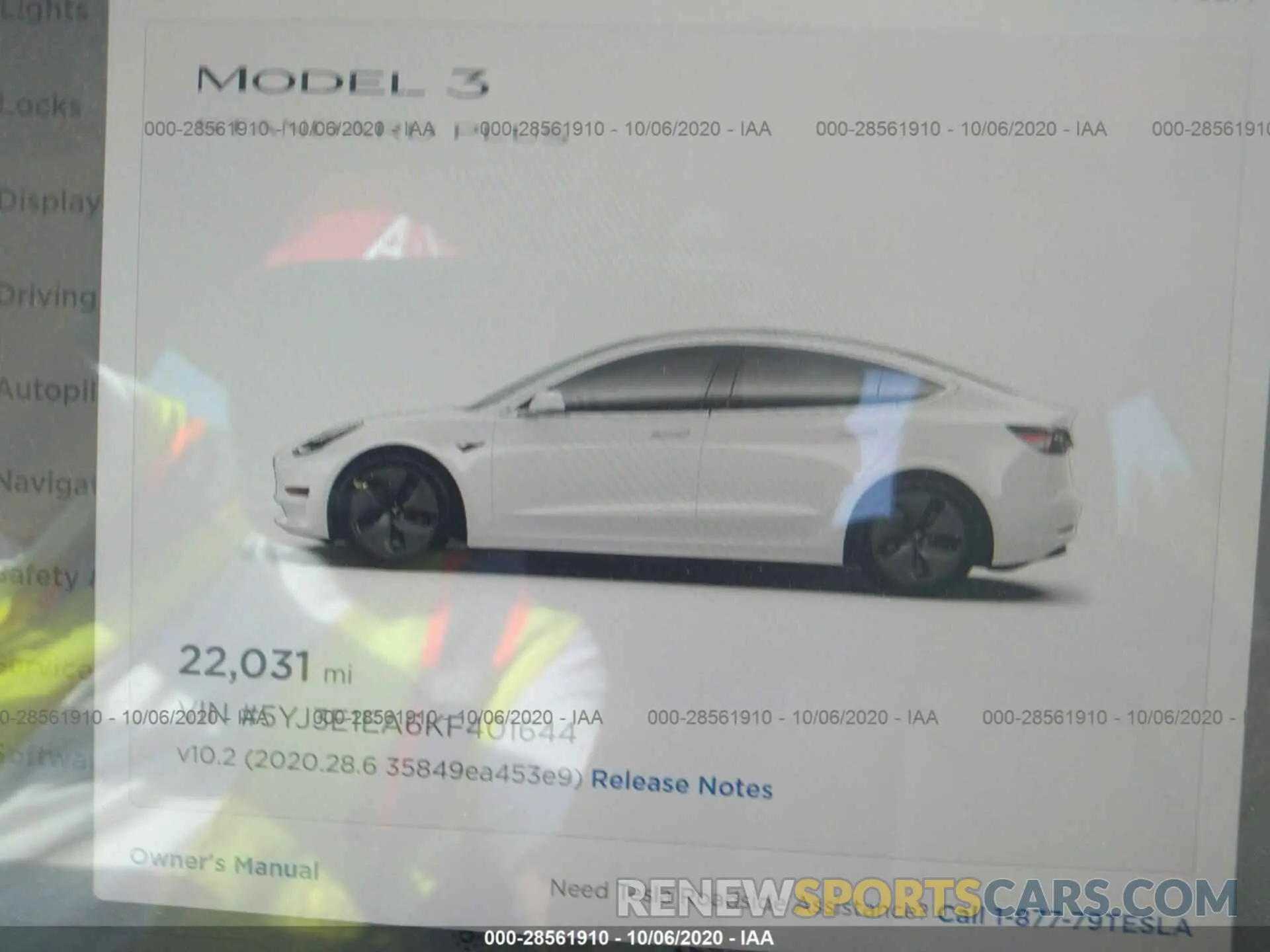 7 Photograph of a damaged car 5YJ3E1EA6KF401644 TESLA MODEL 3 2019