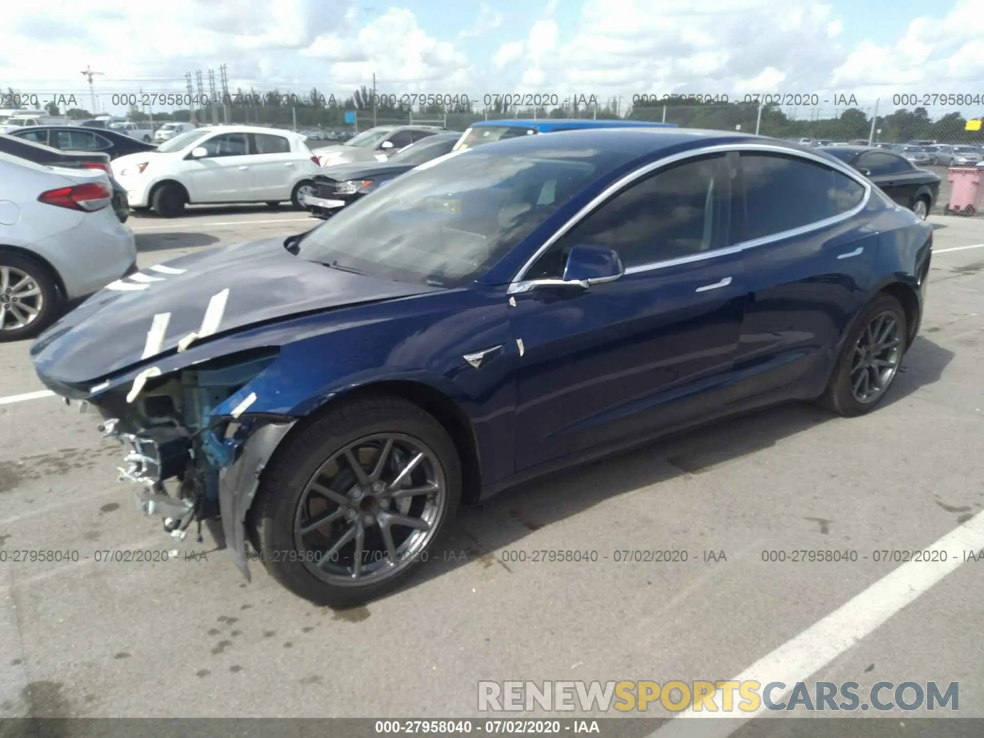 2 Photograph of a damaged car 5YJ3E1EA7KF193581 TESLA MODEL 3 2019