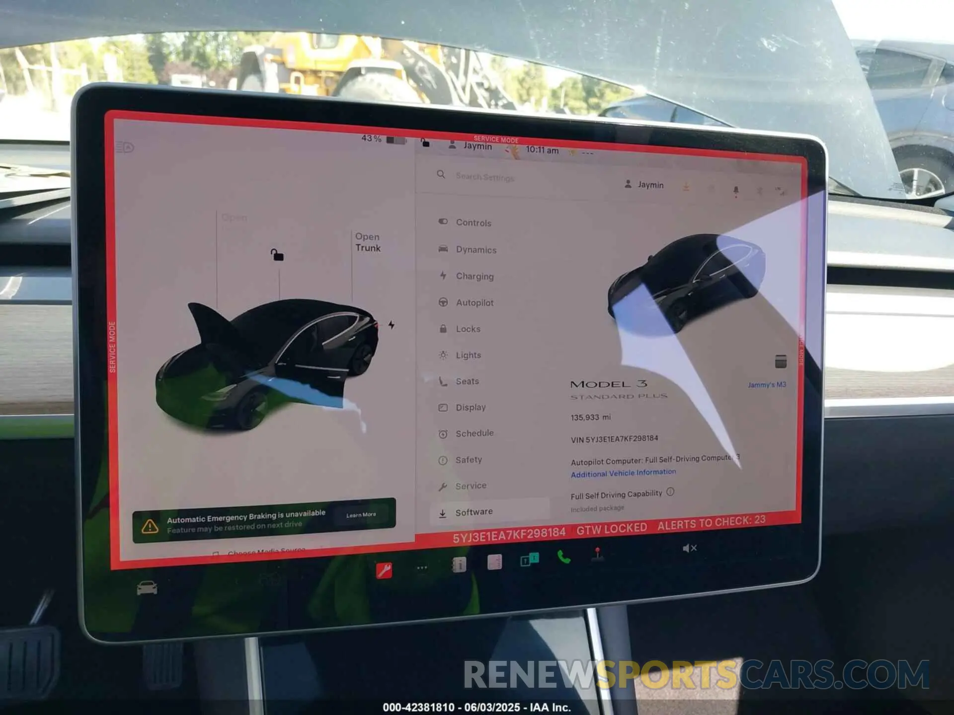 19 Photograph of a damaged car 5YJ3E1EA7KF298184 TESLA MODEL 3 2019