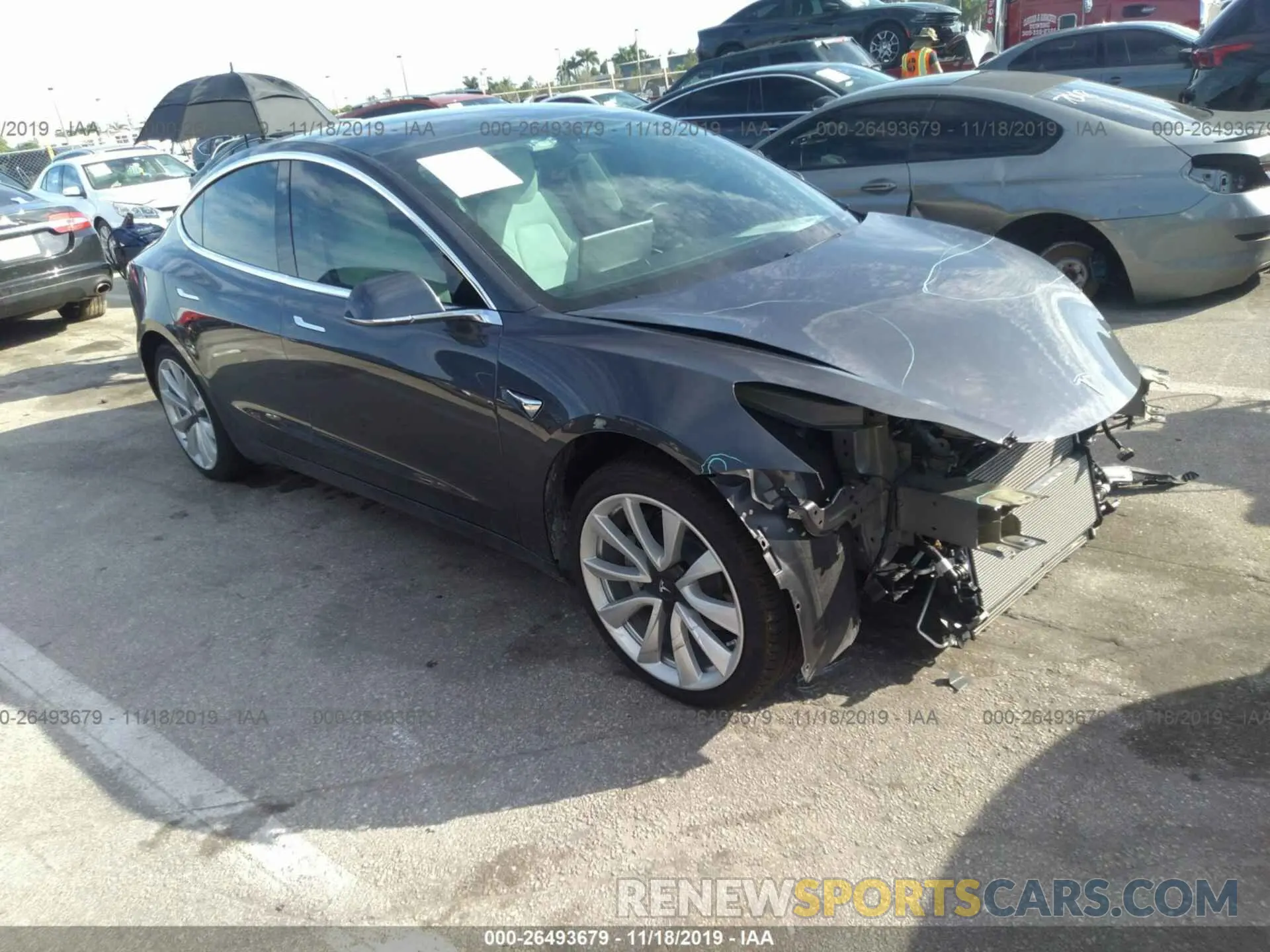 1 Photograph of a damaged car 5YJ3E1EA7KF312732 TESLA MODEL 3 2019