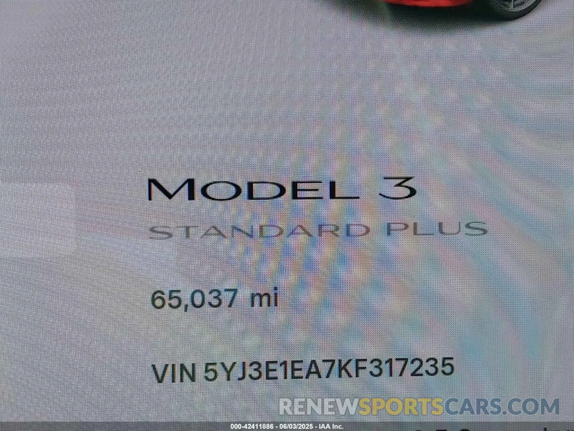 15 Photograph of a damaged car 5YJ3E1EA7KF317235 TESLA MODEL 3 2019