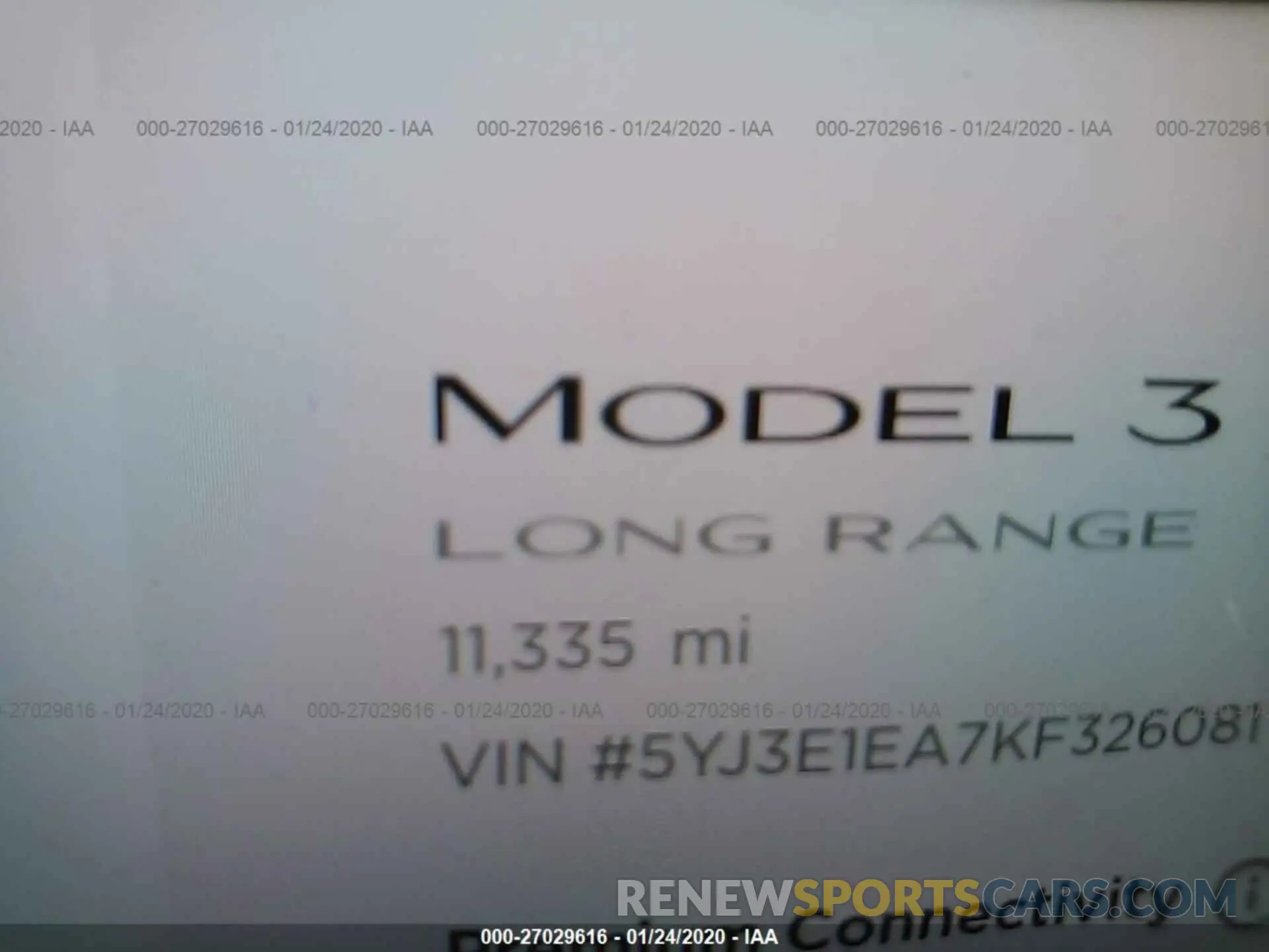 7 Photograph of a damaged car 5YJ3E1EA7KF326081 TESLA MODEL 3 2019