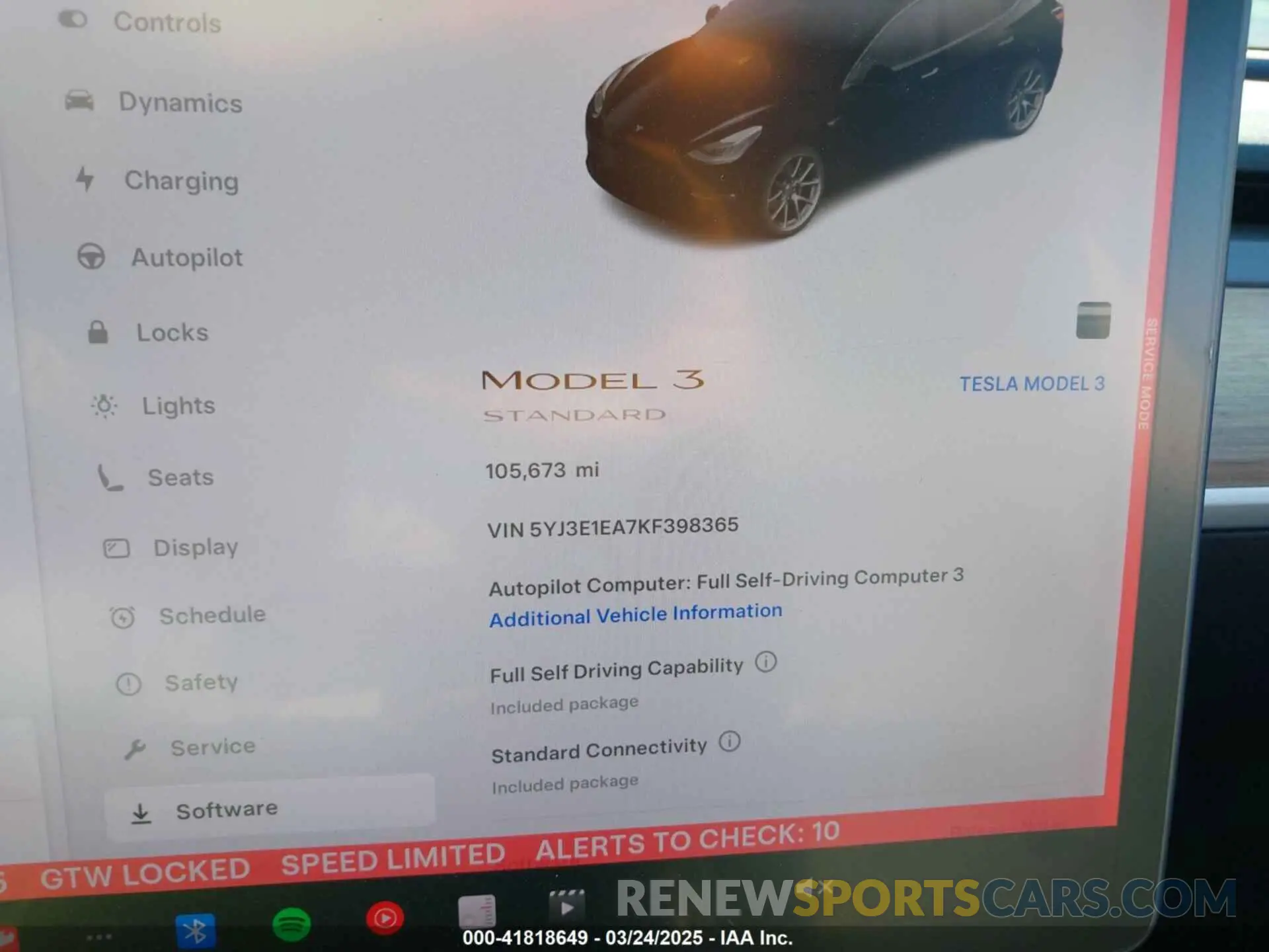 7 Photograph of a damaged car 5YJ3E1EA7KF398365 TESLA MODEL 3 2019