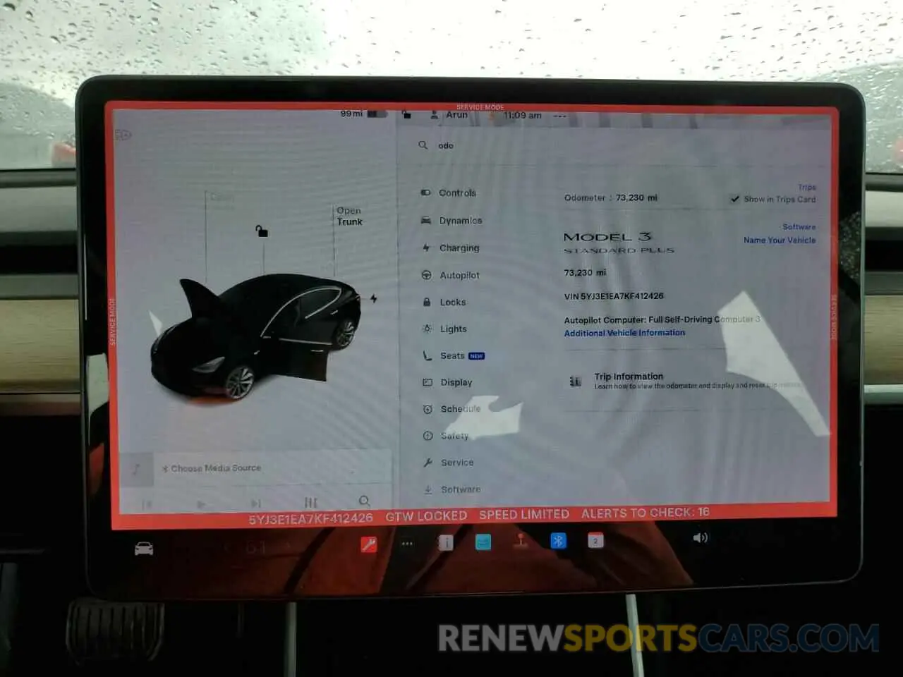 9 Photograph of a damaged car 5YJ3E1EA7KF412426 TESLA MODEL 3 2019