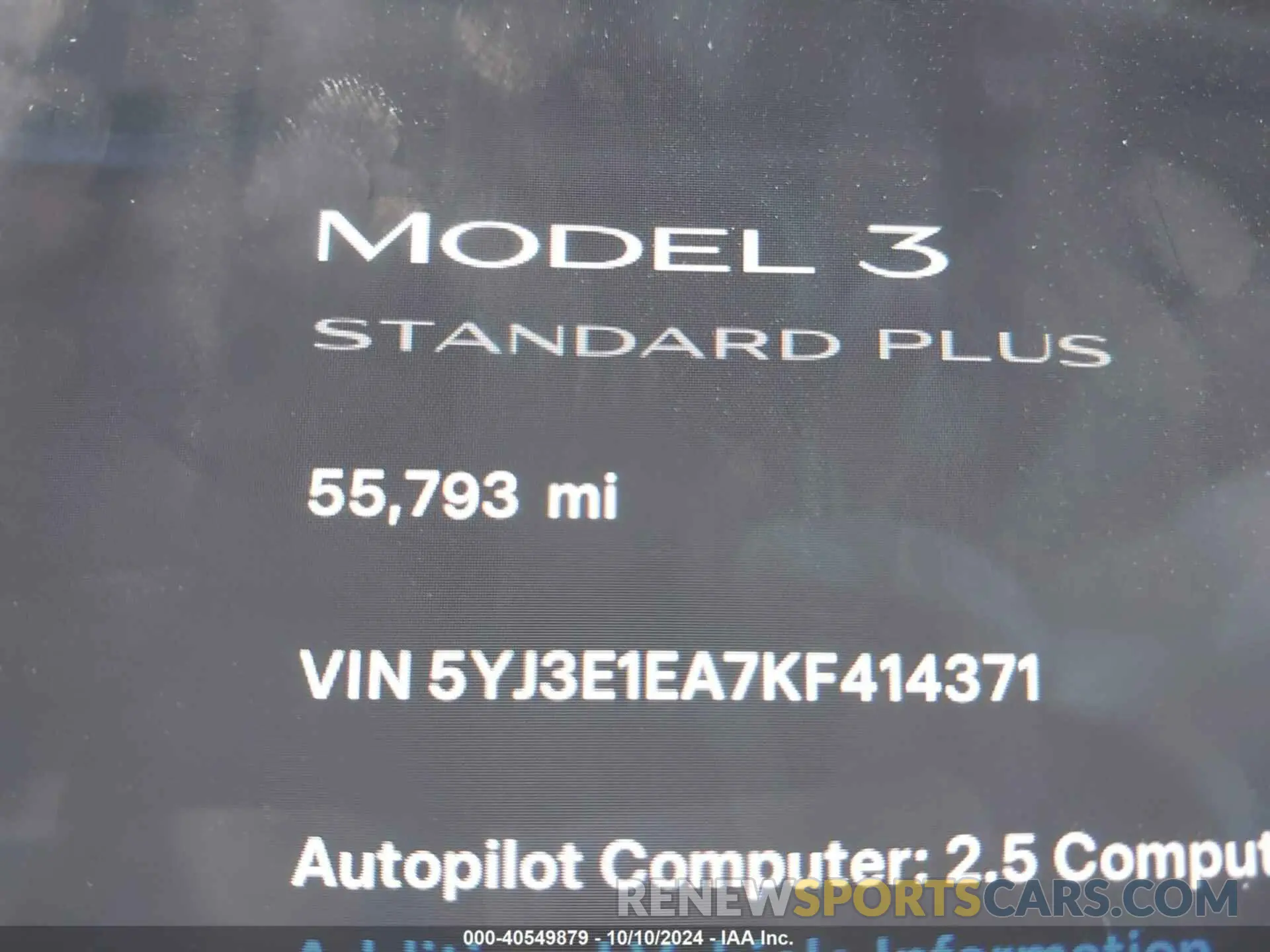15 Фотография поврежденного автомобиля 5YJ3E1EA7KF414371 TESLA MODEL 3 2019