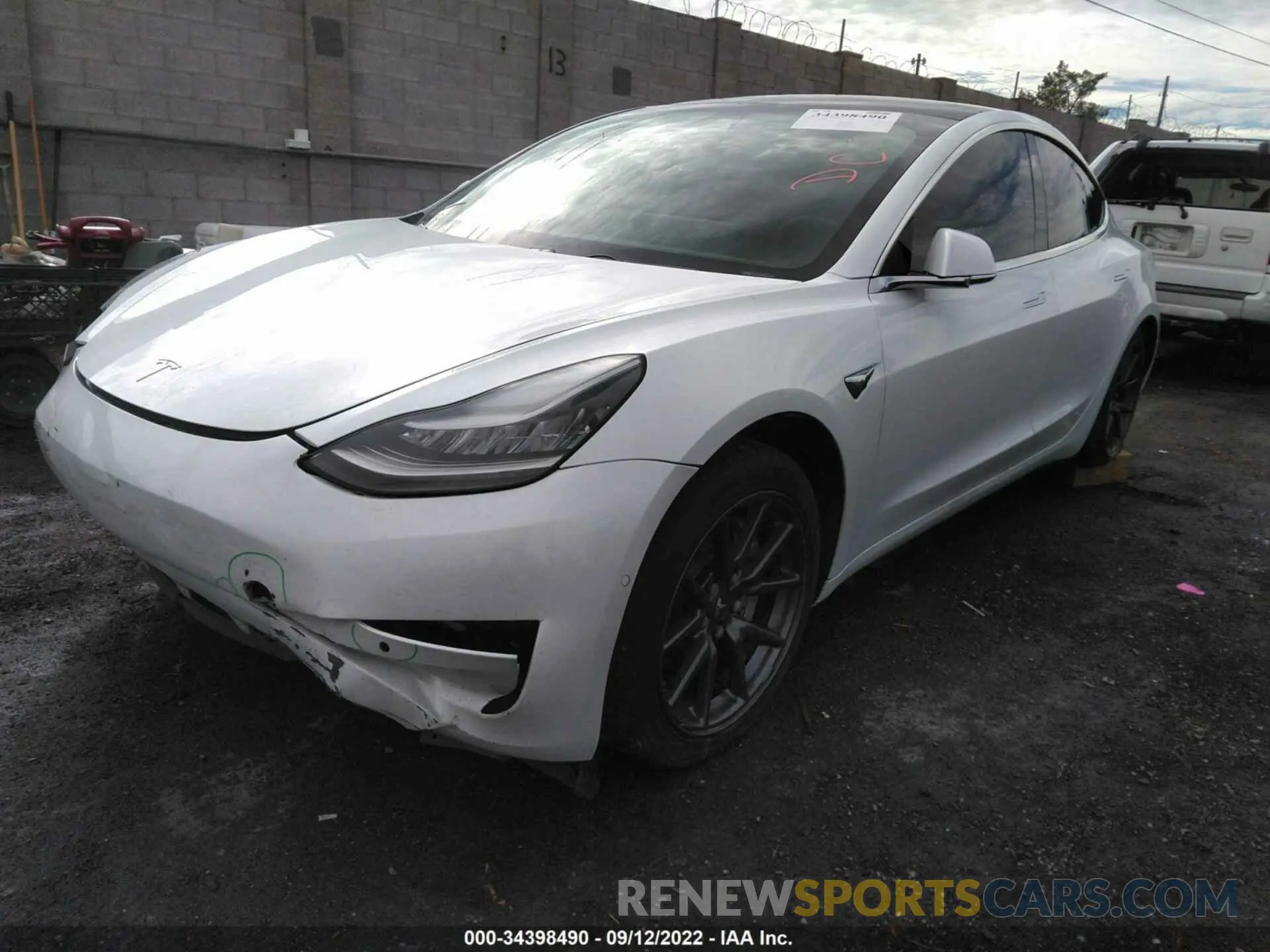 2 Photograph of a damaged car 5YJ3E1EA7KF485571 TESLA MODEL 3 2019