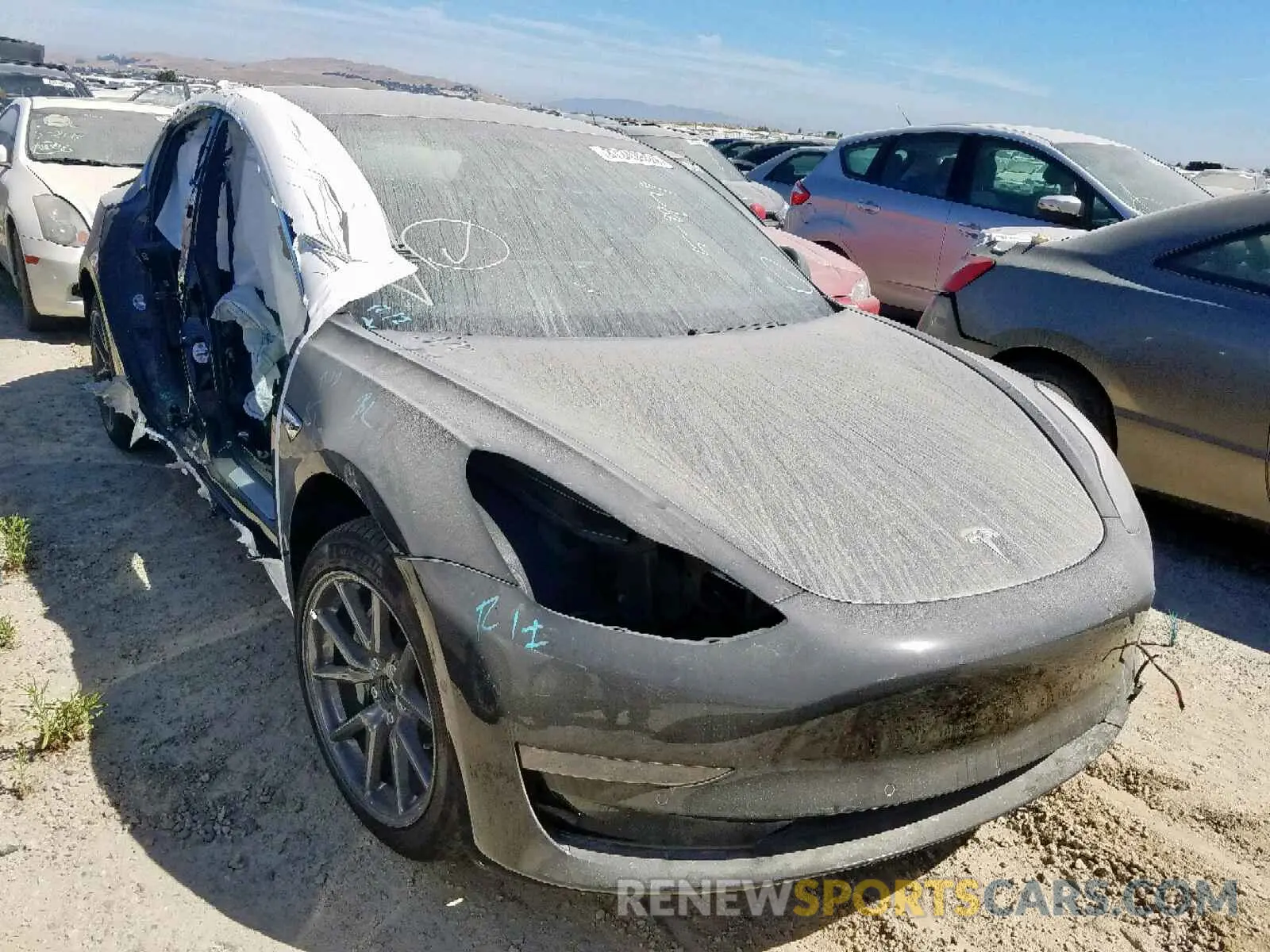 1 Photograph of a damaged car 5YJ3E1EA8KF304350 TESLA MODEL 3 2019