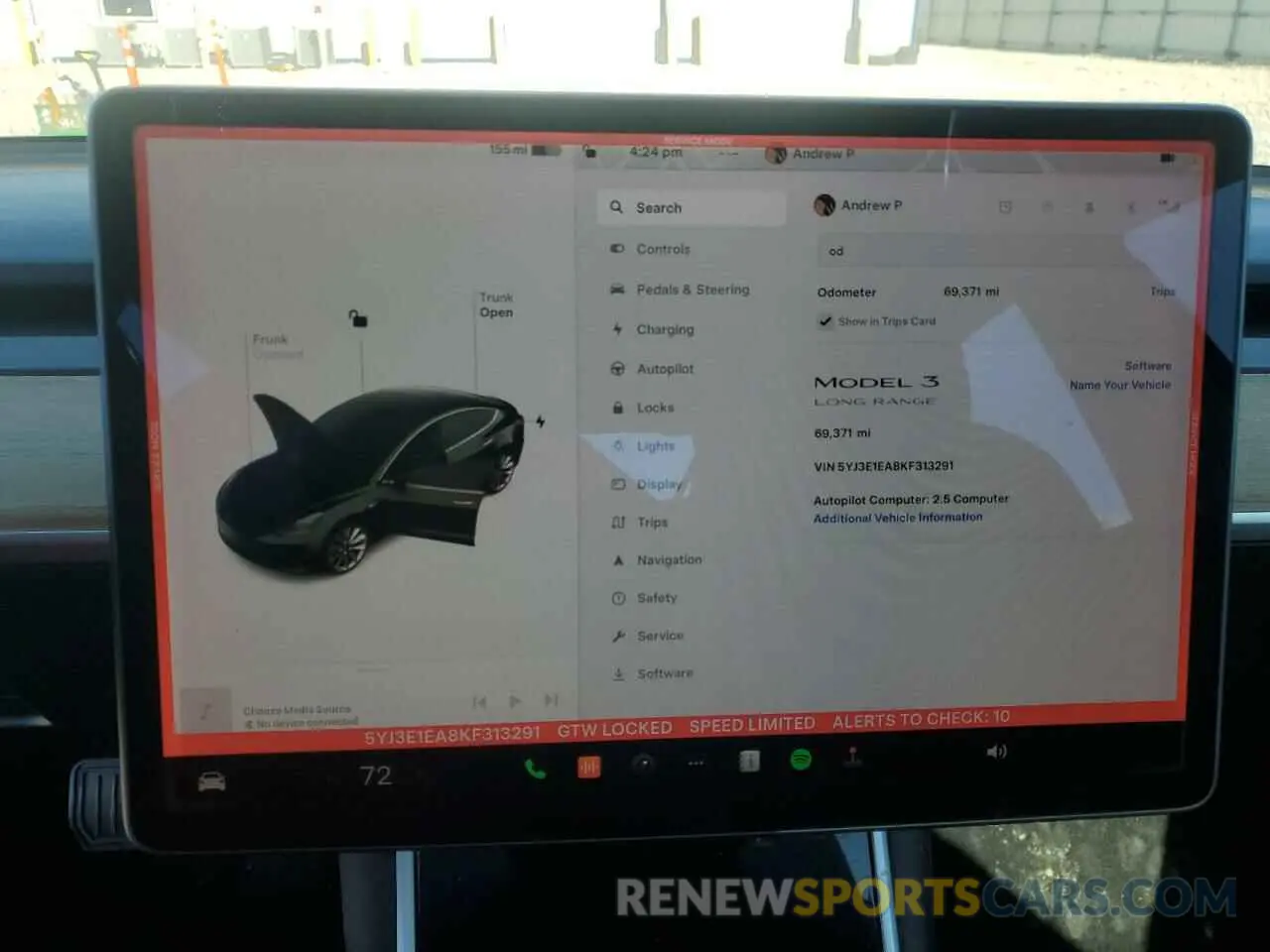 9 Фотография поврежденного автомобиля 5YJ3E1EA8KF313291 TESLA MODEL 3 2019