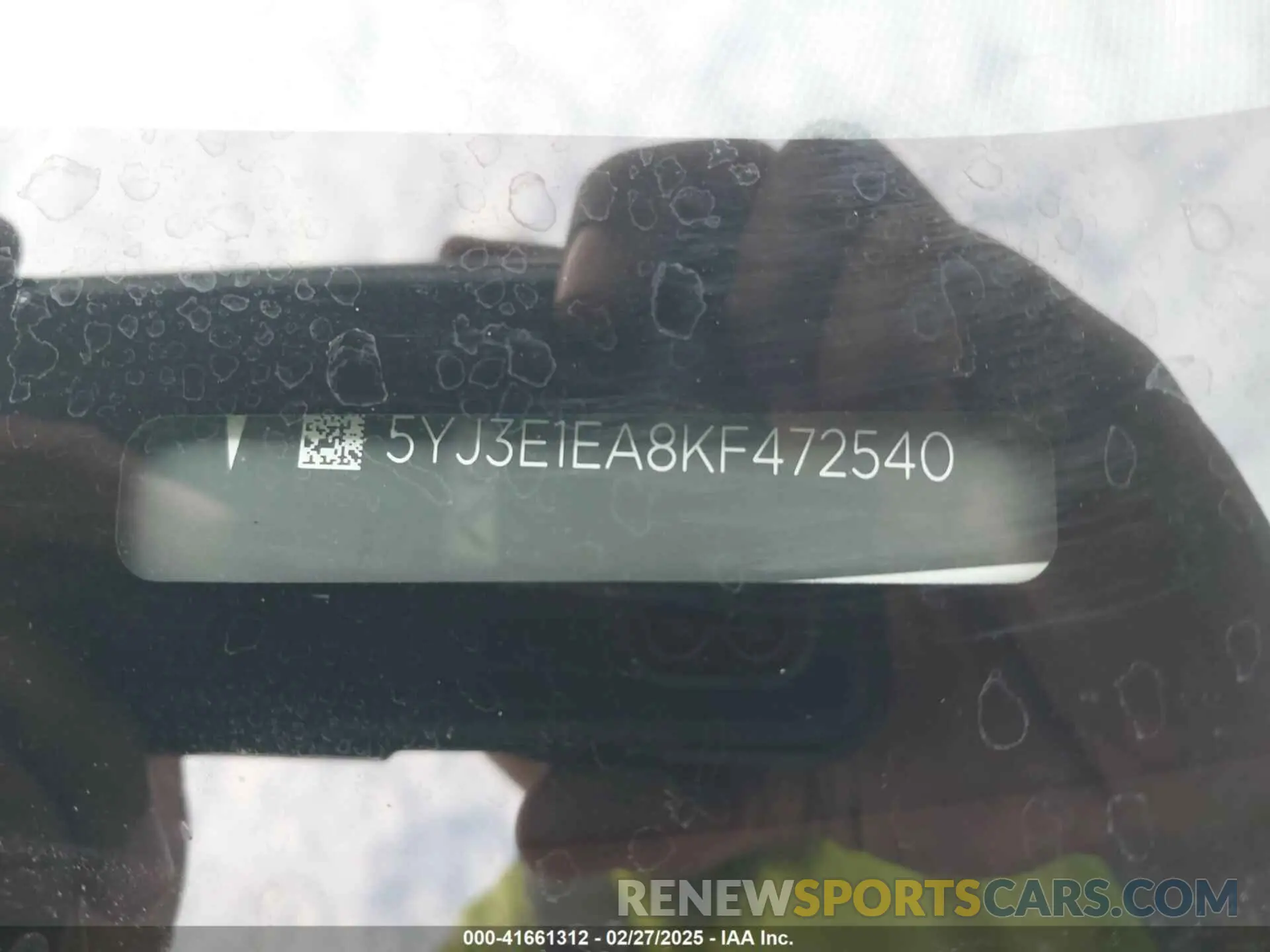 9 Photograph of a damaged car 5YJ3E1EA8KF472540 TESLA MODEL 3 2019