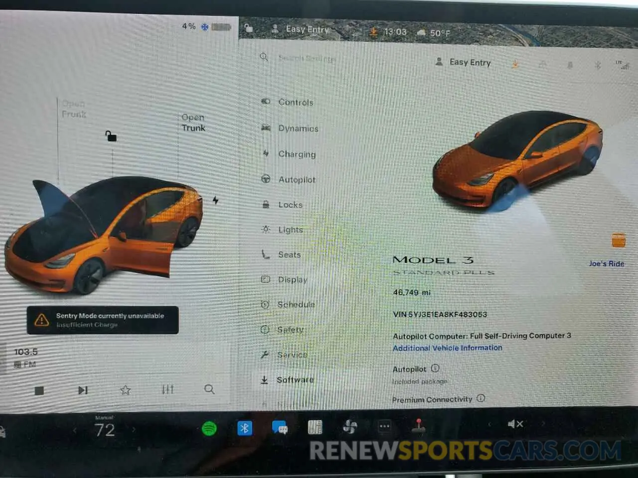 9 Фотография поврежденного автомобиля 5YJ3E1EA8KF483053 TESLA MODEL 3 2019
