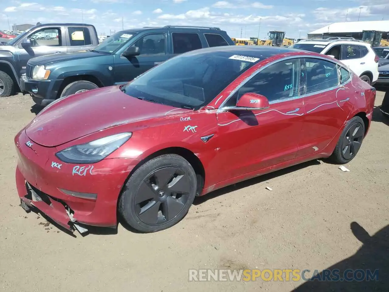 1 Photograph of a damaged car 5YJ3E1EA8KF483473 TESLA MODEL 3 2019