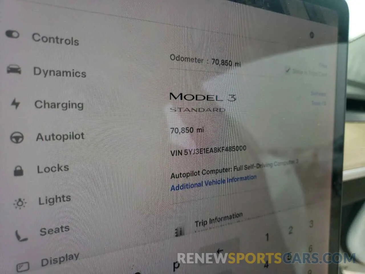 9 Фотография поврежденного автомобиля 5YJ3E1EA8KF485000 TESLA MODEL 3 2019