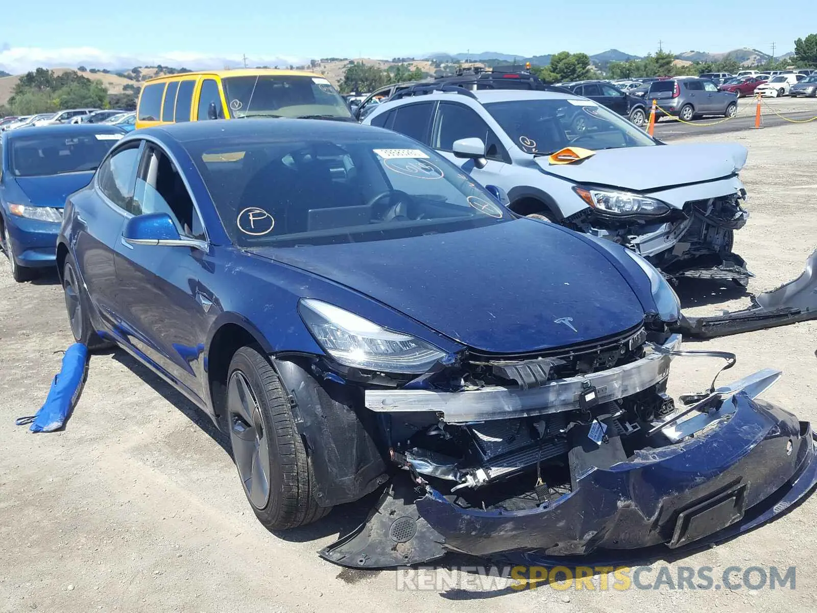 1 Photograph of a damaged car 5YJ3E1EA9KF400858 TESLA MODEL 3 2019