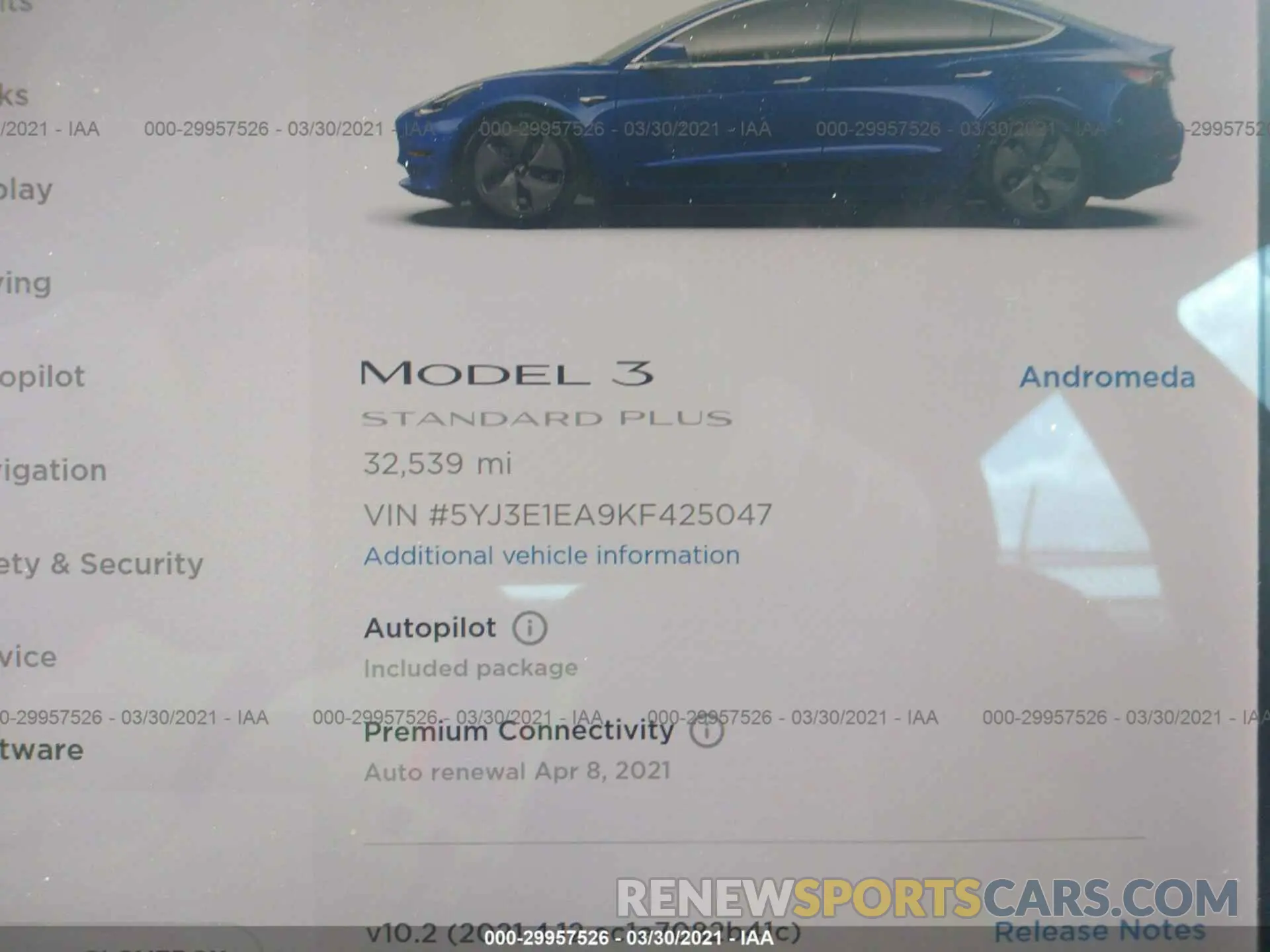 7 Фотография поврежденного автомобиля 5YJ3E1EA9KF425047 TESLA MODEL 3 2019
