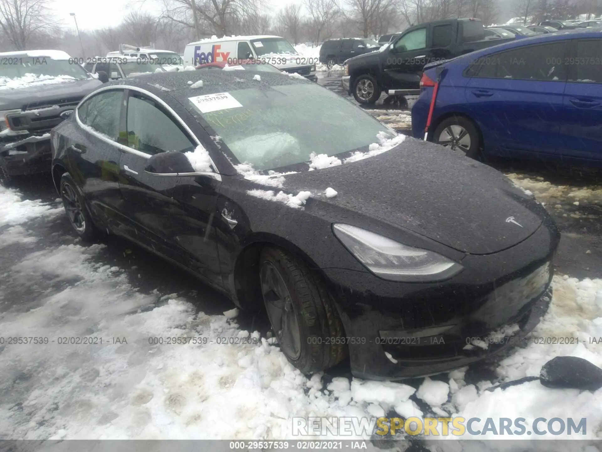 1 Photograph of a damaged car 5YJ3E1EA9KF484177 TESLA MODEL 3 2019
