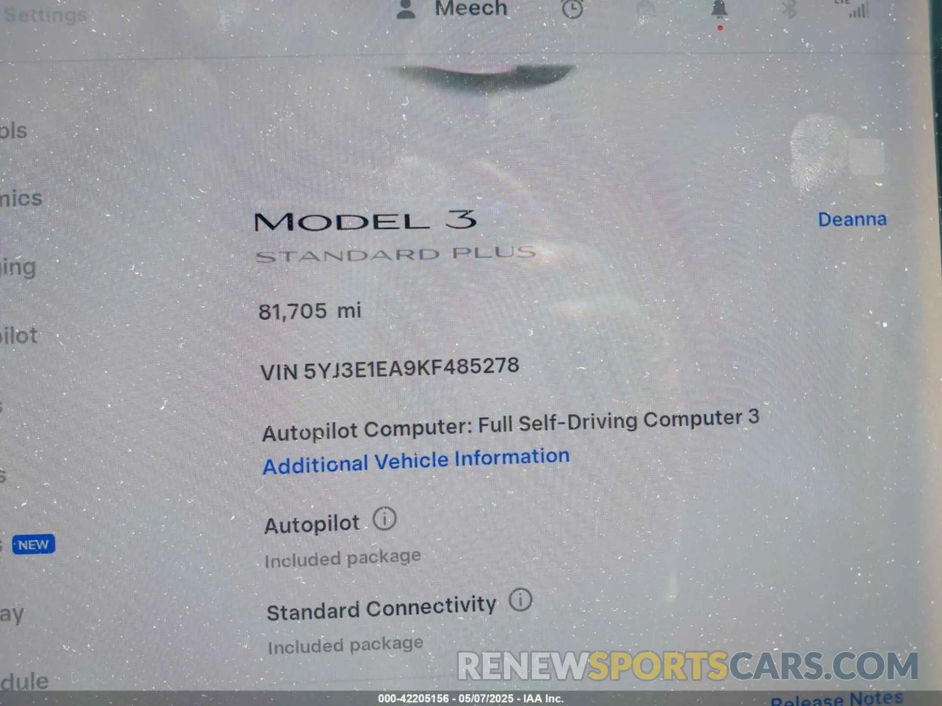 15 Фотография поврежденного автомобиля 5YJ3E1EA9KF485278 TESLA MODEL 3 2019