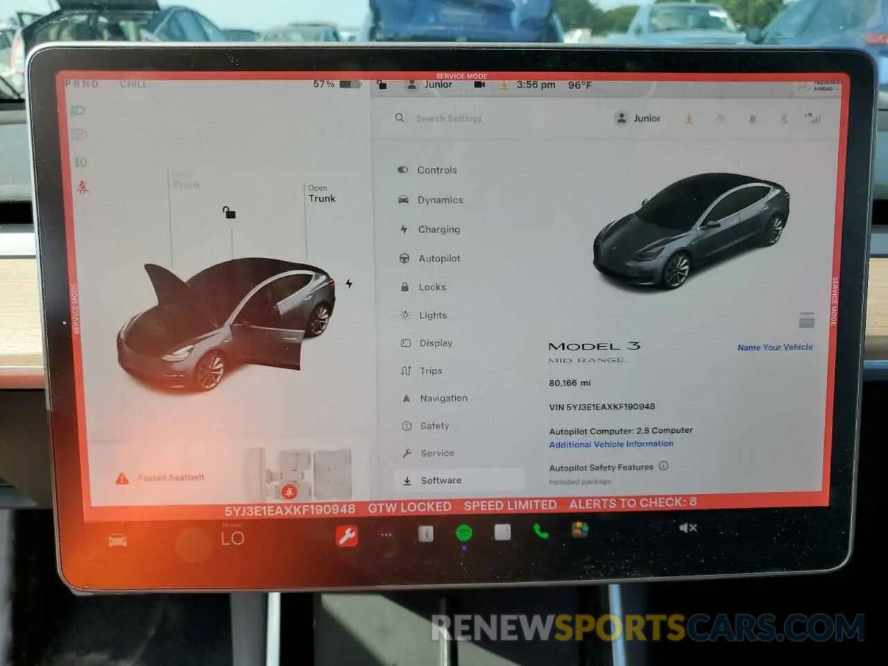 9 Фотография поврежденного автомобиля 5YJ3E1EAXKF190948 TESLA MODEL 3 2019