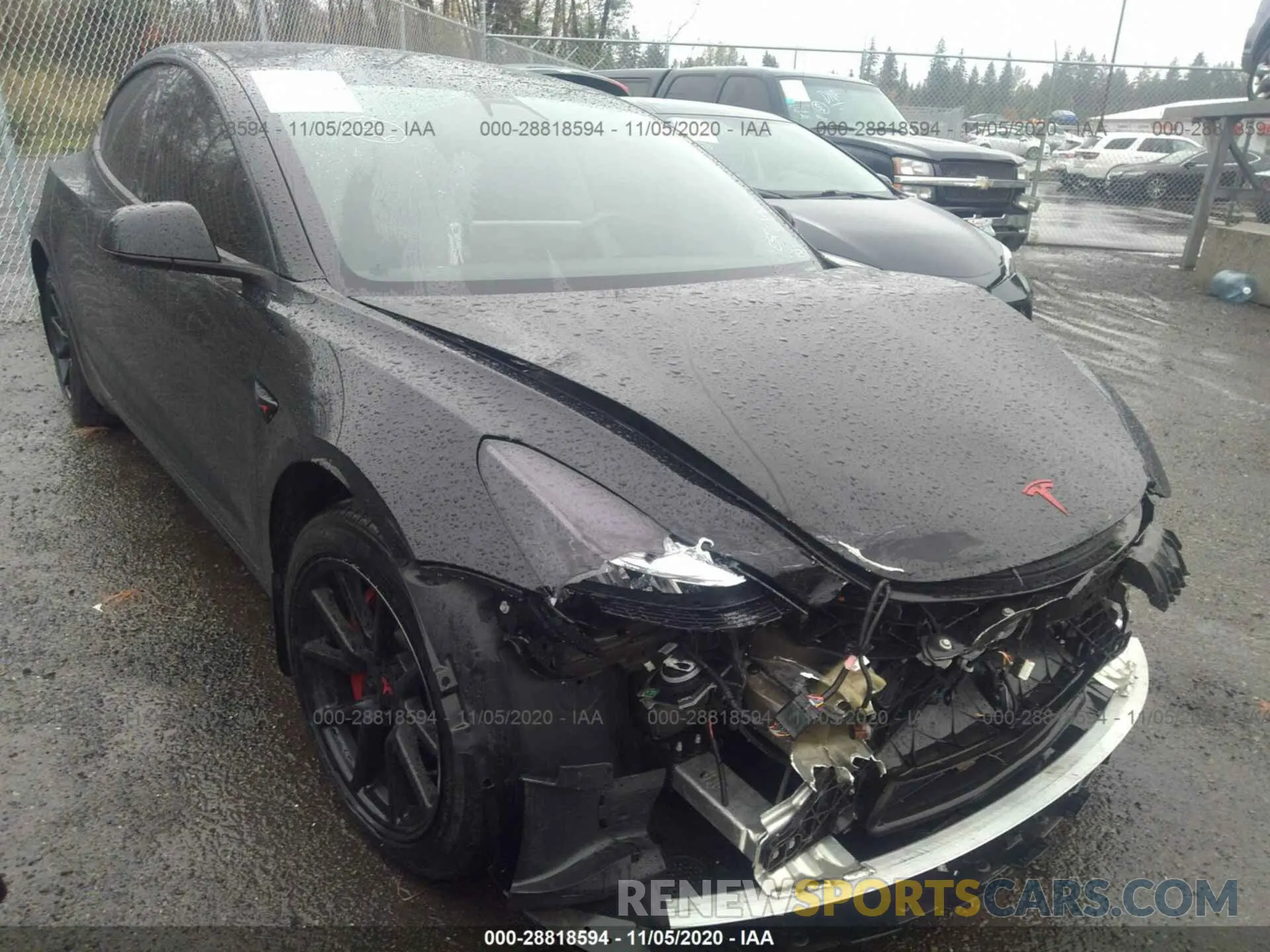 1 Photograph of a damaged car 5YJ3E1EAXKF307055 TESLA MODEL 3 2019