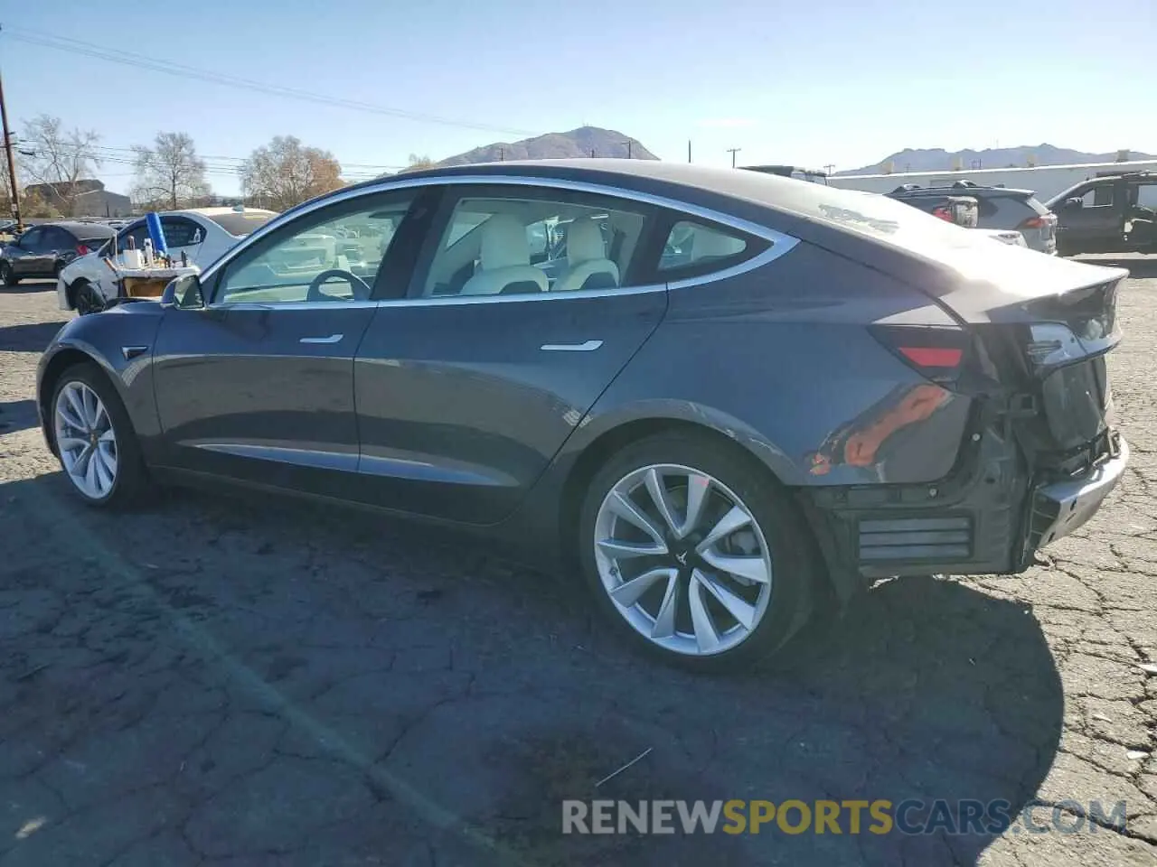 2 Photograph of a damaged car 5YJ3E1EAXKF444917 TESLA MODEL 3 2019