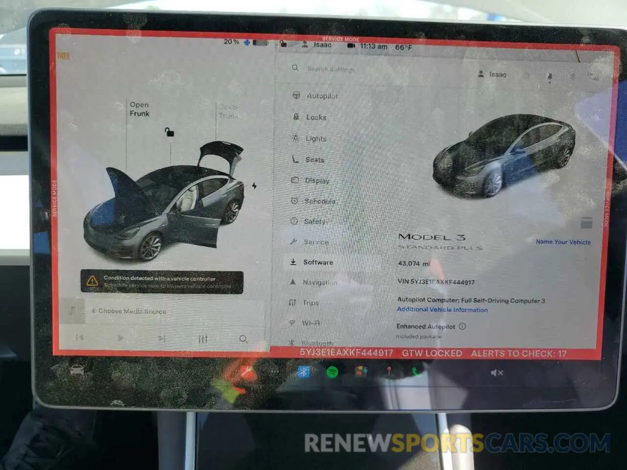 9 Photograph of a damaged car 5YJ3E1EAXKF444917 TESLA MODEL 3 2019