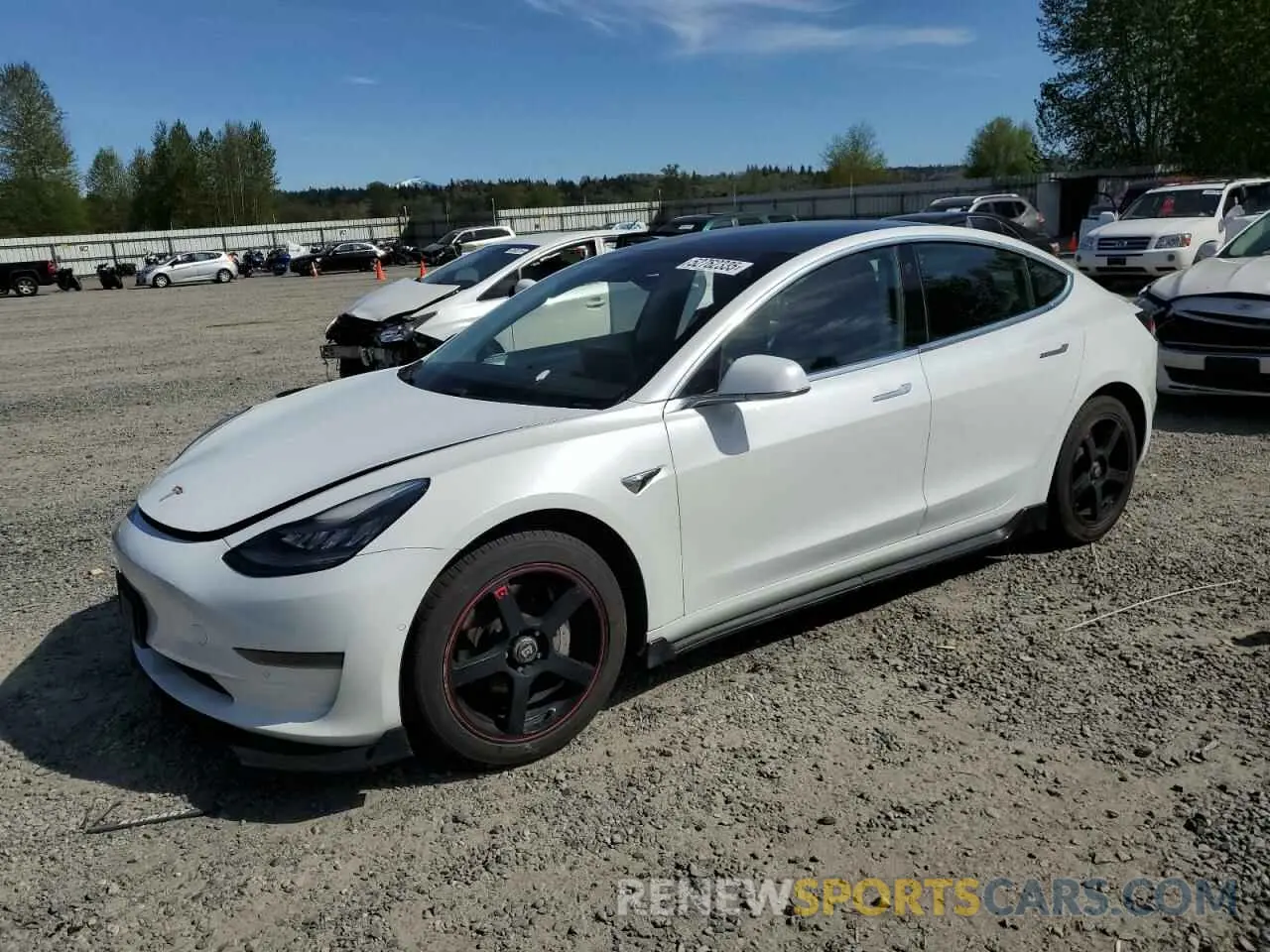 1 Photograph of a damaged car 5YJ3E1EAXKF517882 TESLA MODEL 3 2019