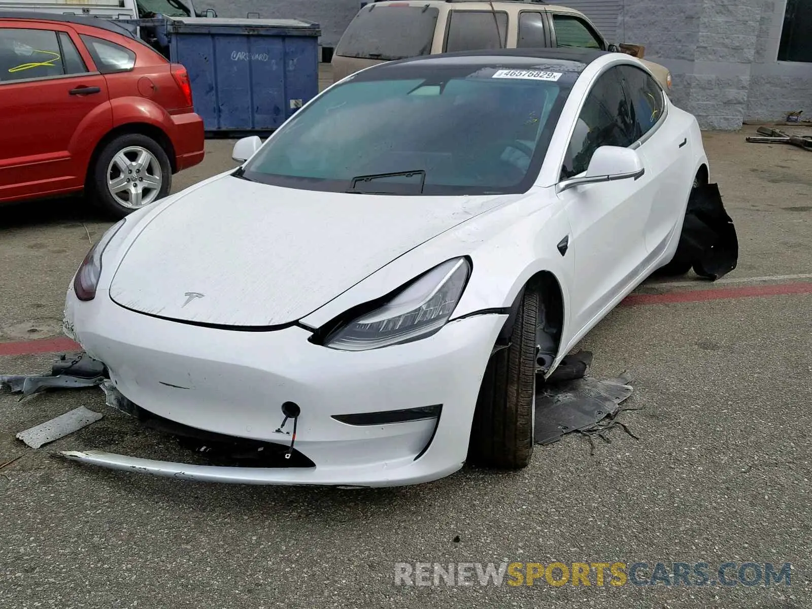 2 Photograph of a damaged car 5YJ3E1EB0KF388172 TESLA MODEL 3 2019
