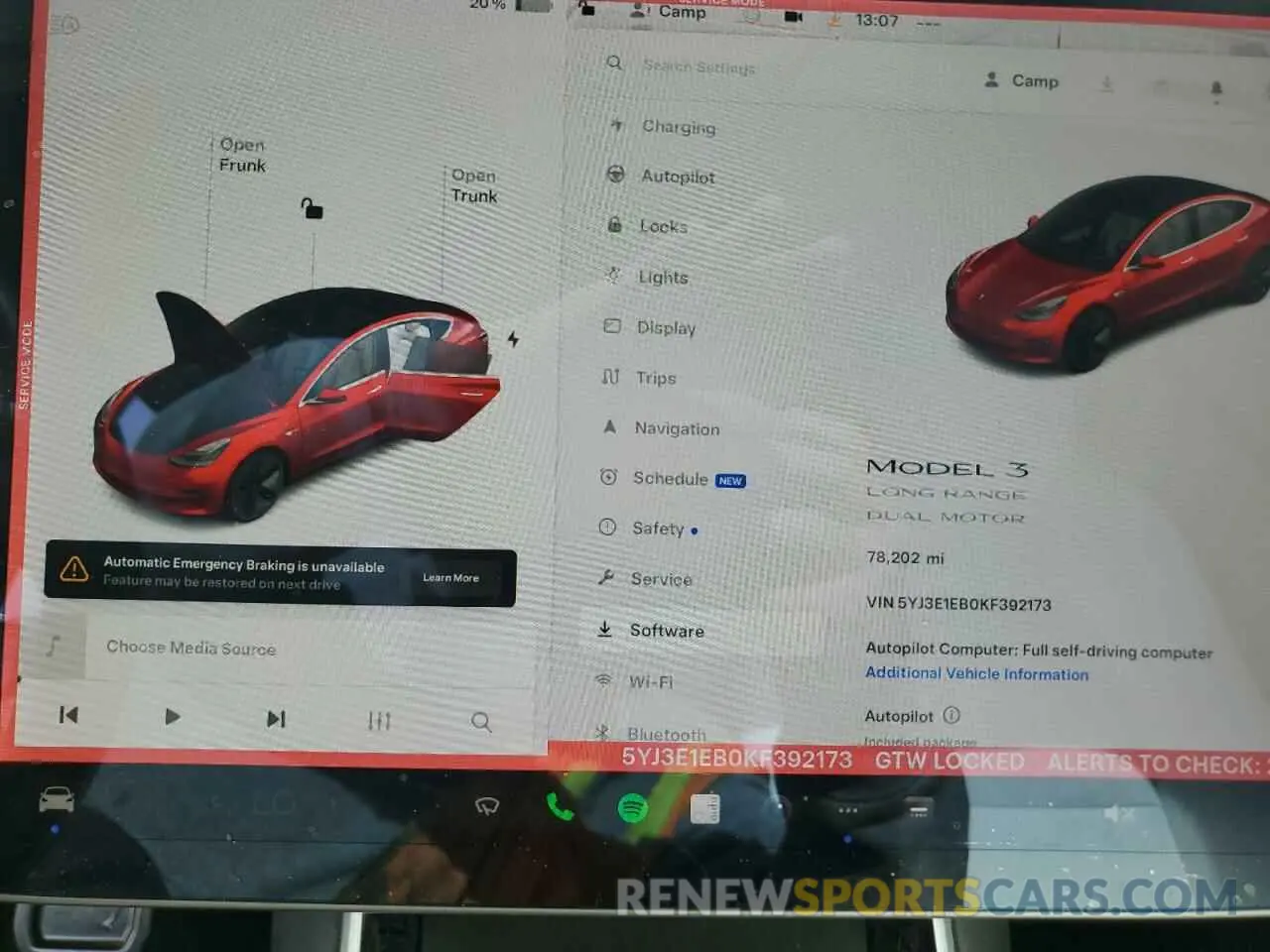 9 Фотография поврежденного автомобиля 5YJ3E1EB0KF392173 TESLA MODEL 3 2019