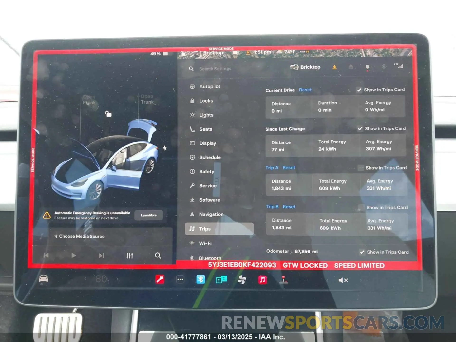 7 Фотография поврежденного автомобиля 5YJ3E1EB0KF422093 TESLA MODEL 3 2019